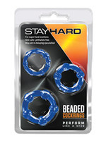 Stay Hard Stay Hard Beaded Cock Rings - Blue