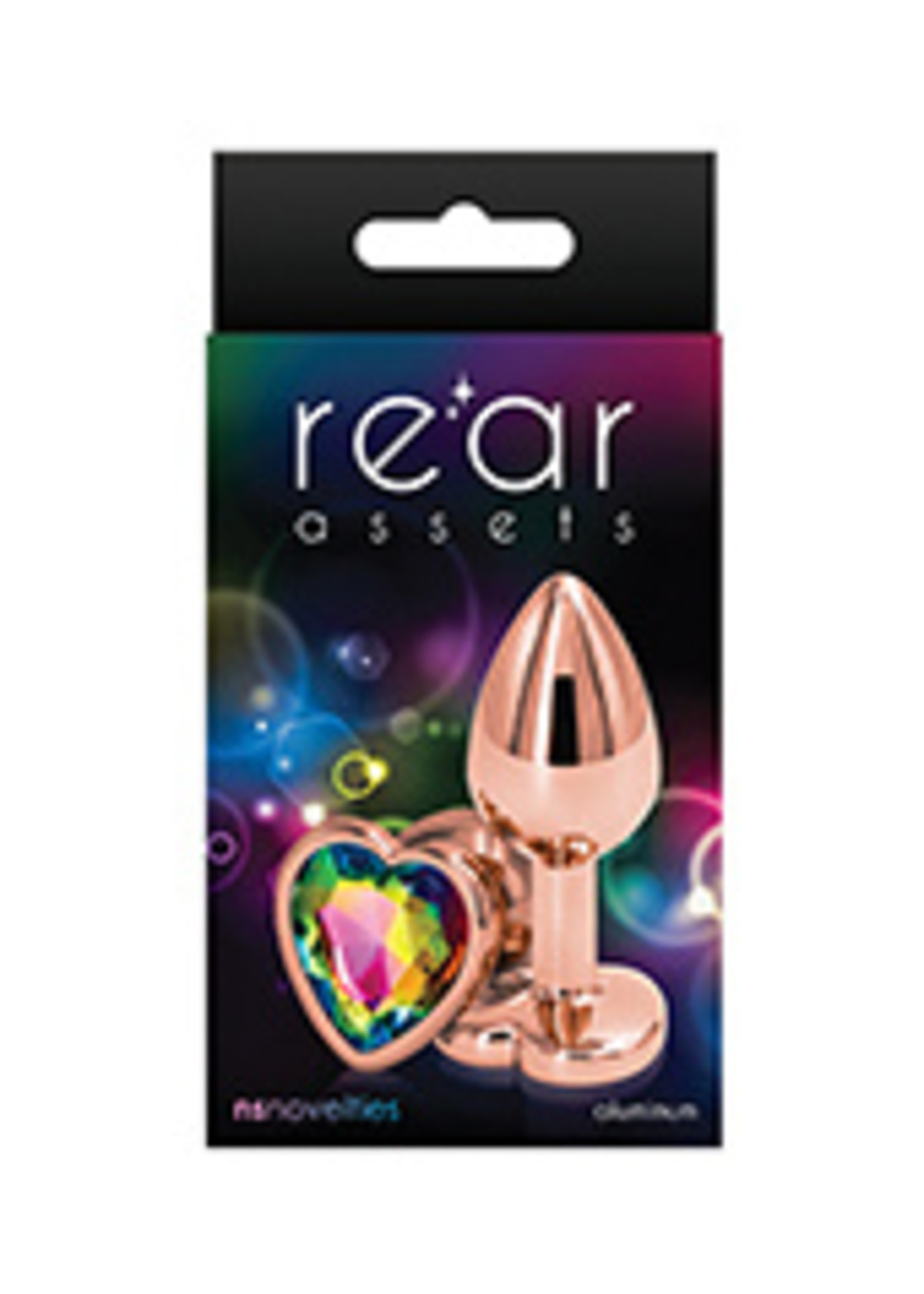 Rear Assets Rear Assets Rose Gold Heart Small - Rainbow