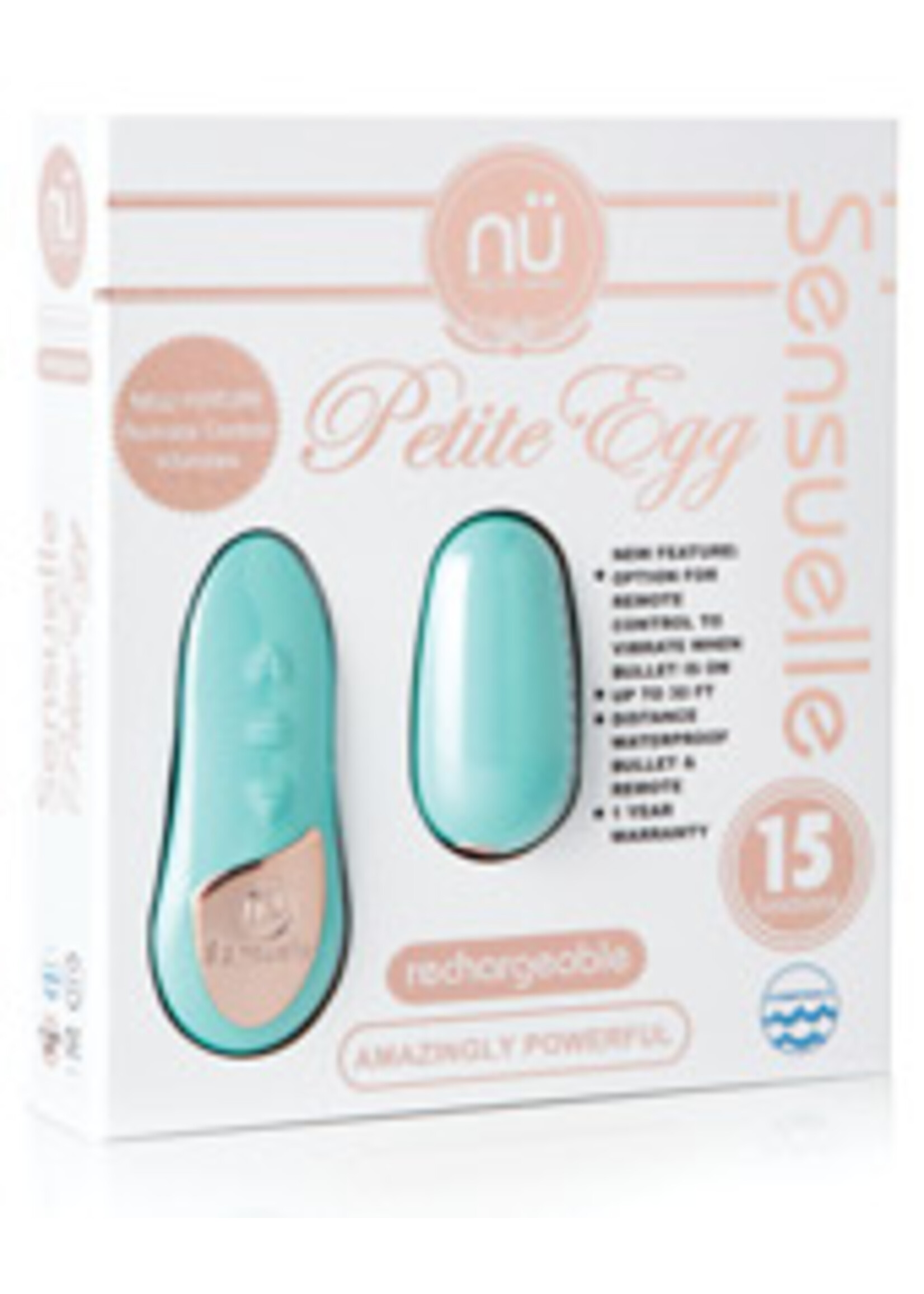 Nu Sensuelle Nu Sensuelle Remote Control Petite Egg 15 Function - Blue