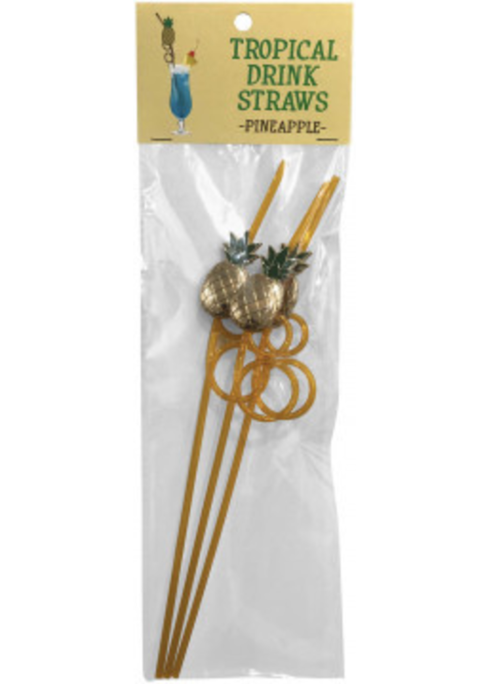 Kheper Games, Inc. Tropical Drinking Straw - Pineapple (3 Per Pack)