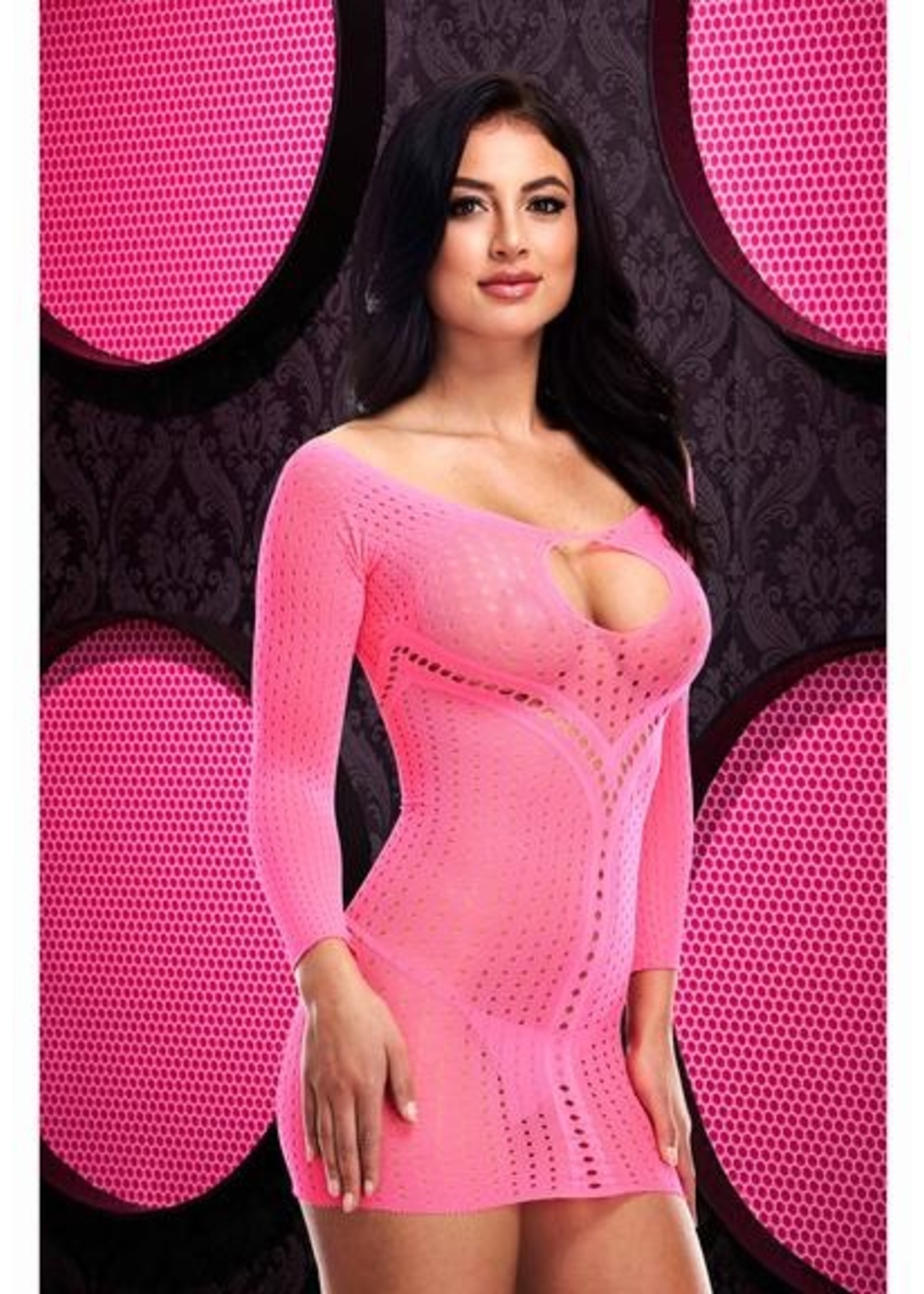 Jacquard Mini Dress -pink OS