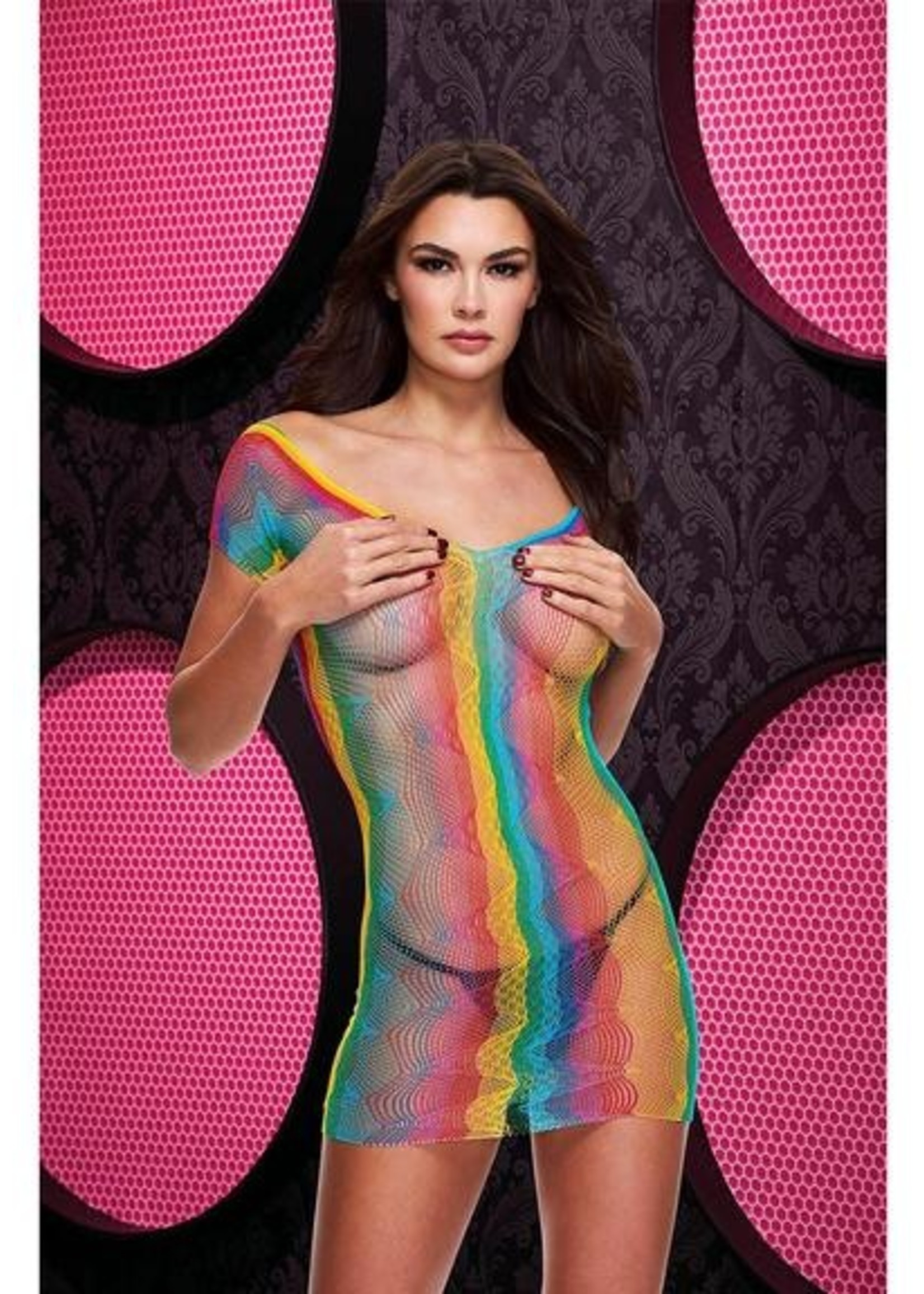 Lapdance Rainbow Jaquard Mini Dress - OS