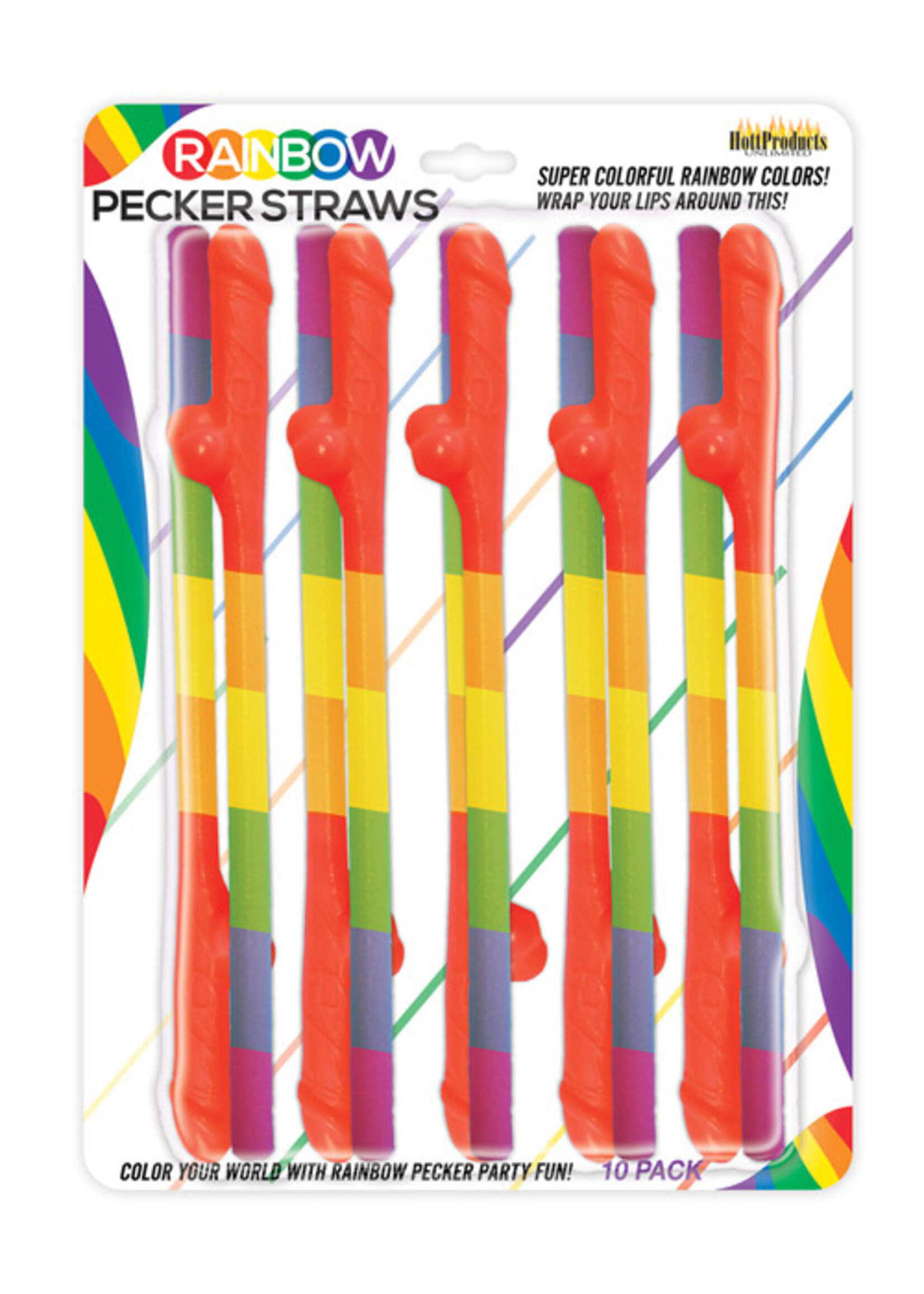 Hott Products rainbow peckers straws