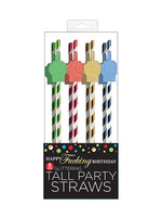 Candy Prints Happy Fucking Birthday Tall Straws - Pack of 8