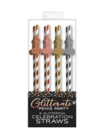 Little Genie Glitterati Tall Penis Party Straws - Pack of 8