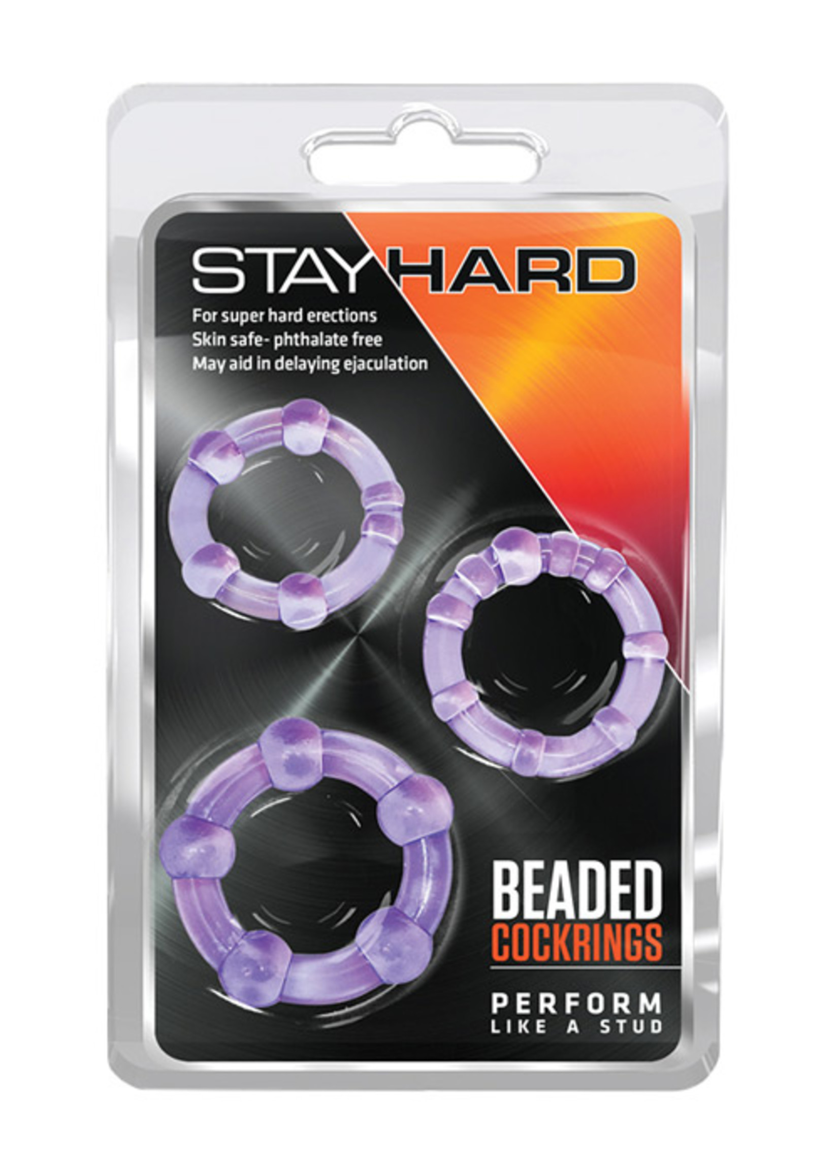 Stay Hard Stay Hard Beaded Cock Rings - Purple
