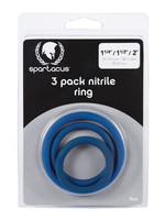 Spartacus Spartacus Rubber Cock Ring Set- Blue Pack of 3