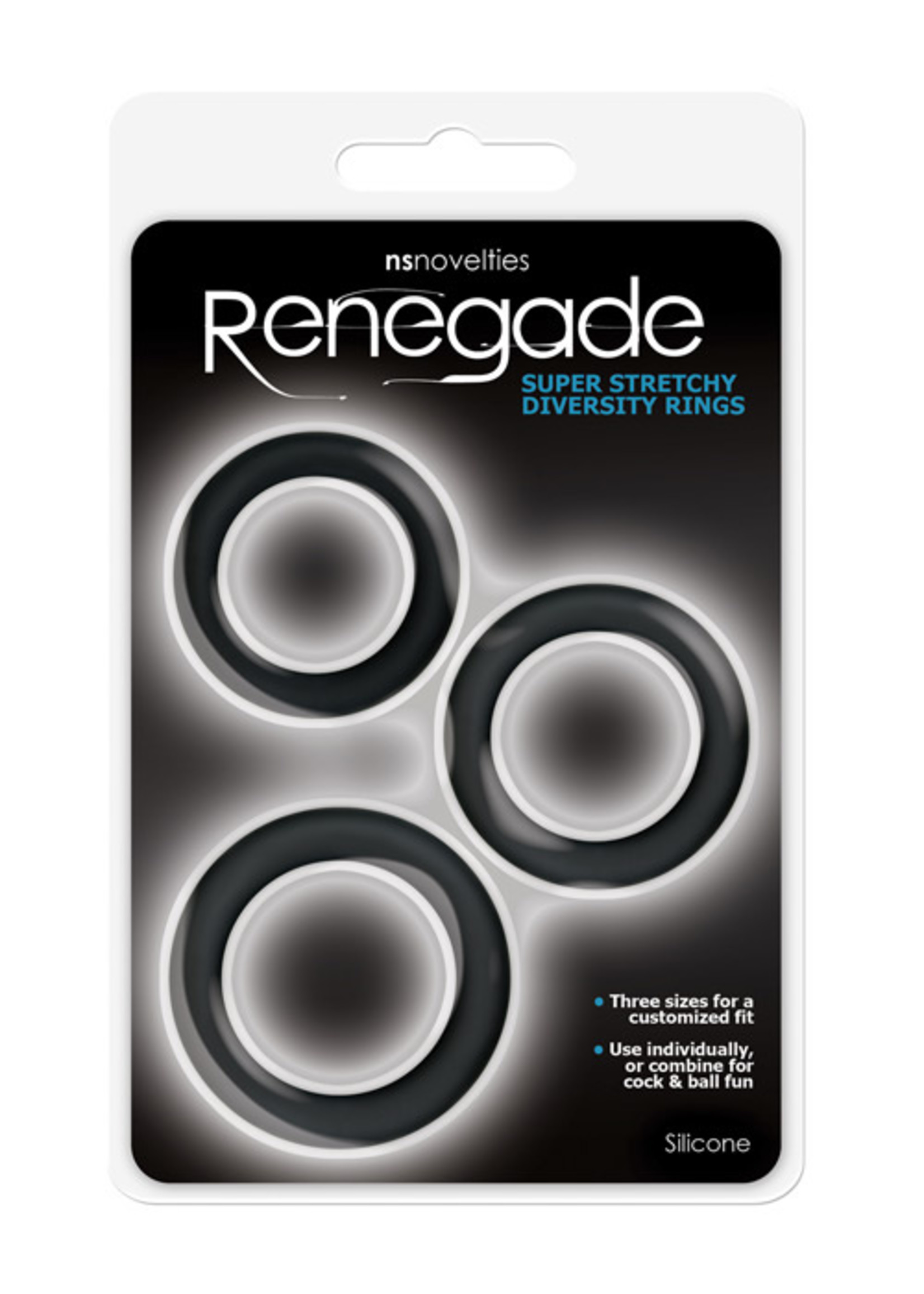 Renegade Renegade Diversity Rings - Black Pack of 3