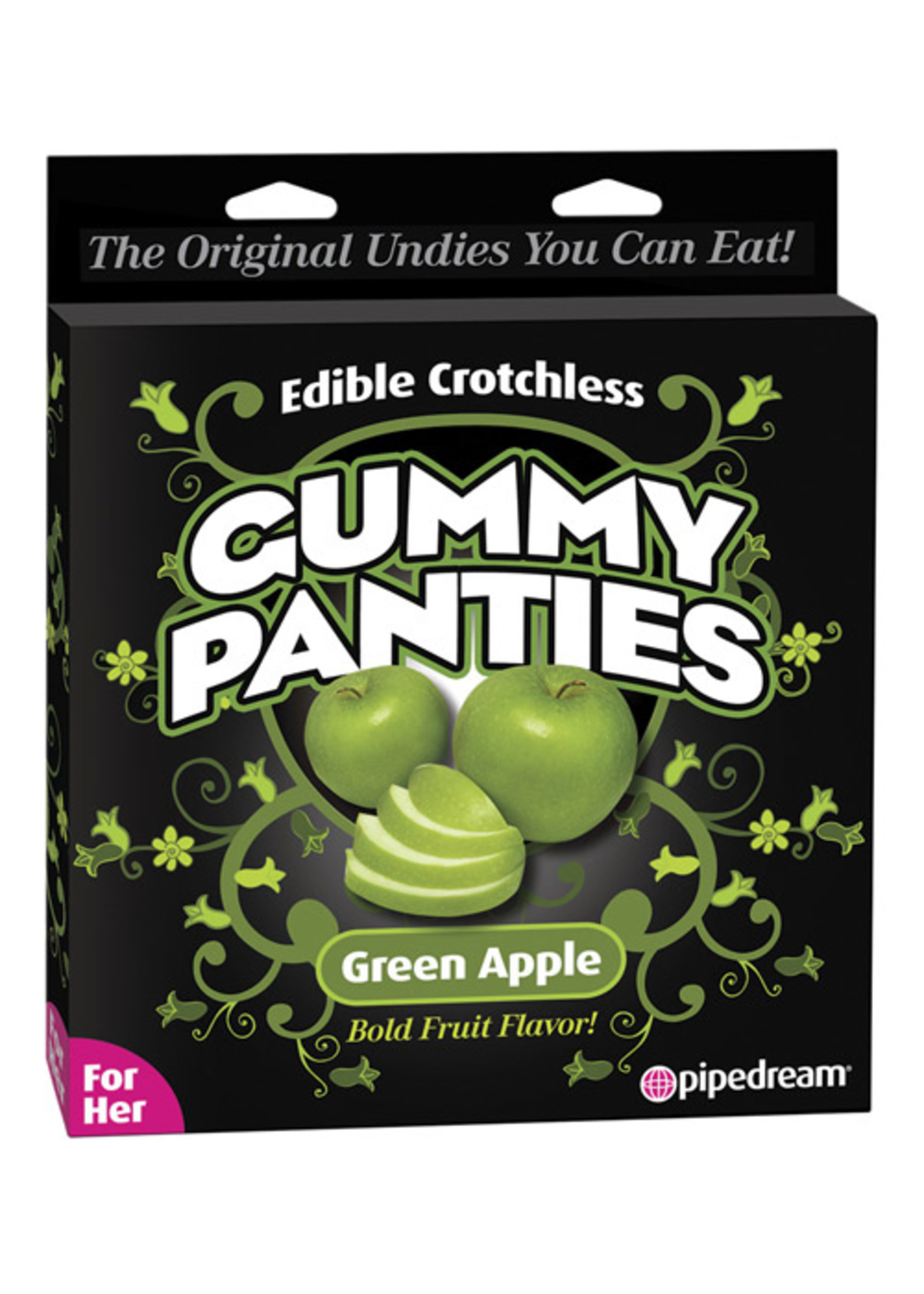 Pipedream Edible Gummy Panties For Her Green Apple