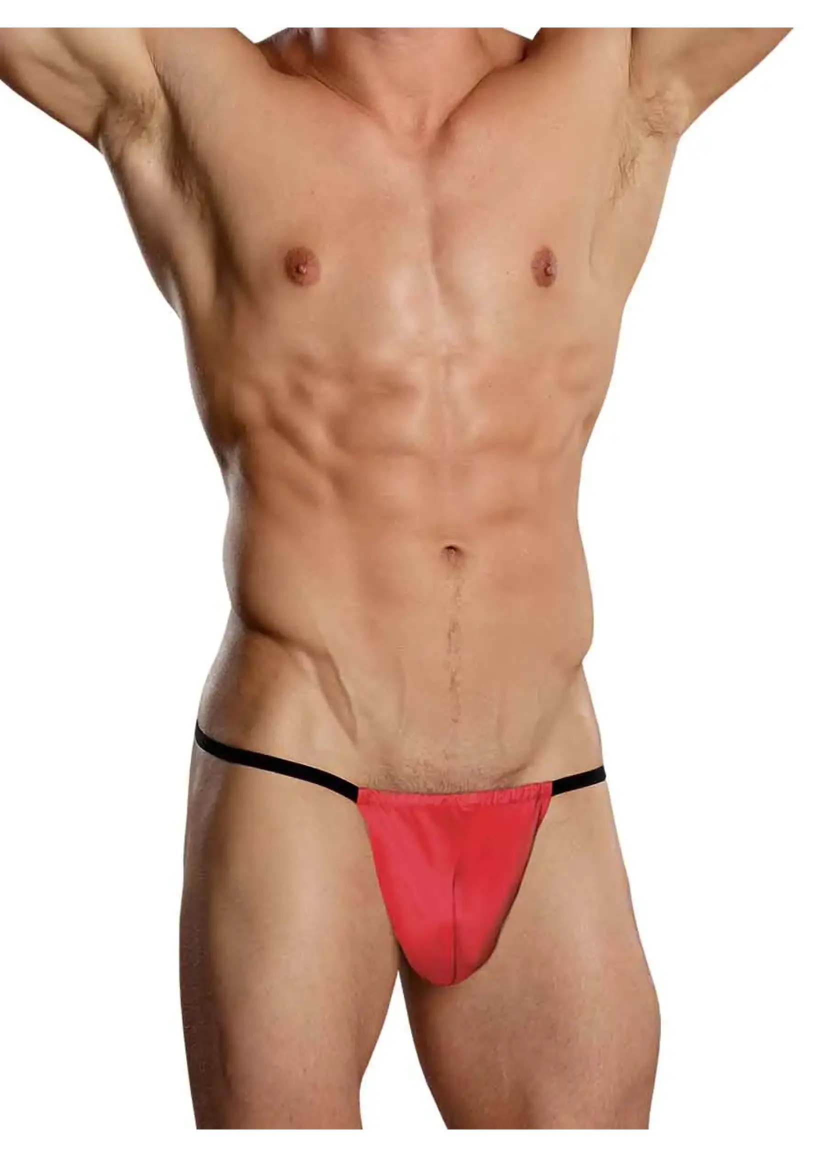 Male Power Nylon Spandex Posing Strap (Red)