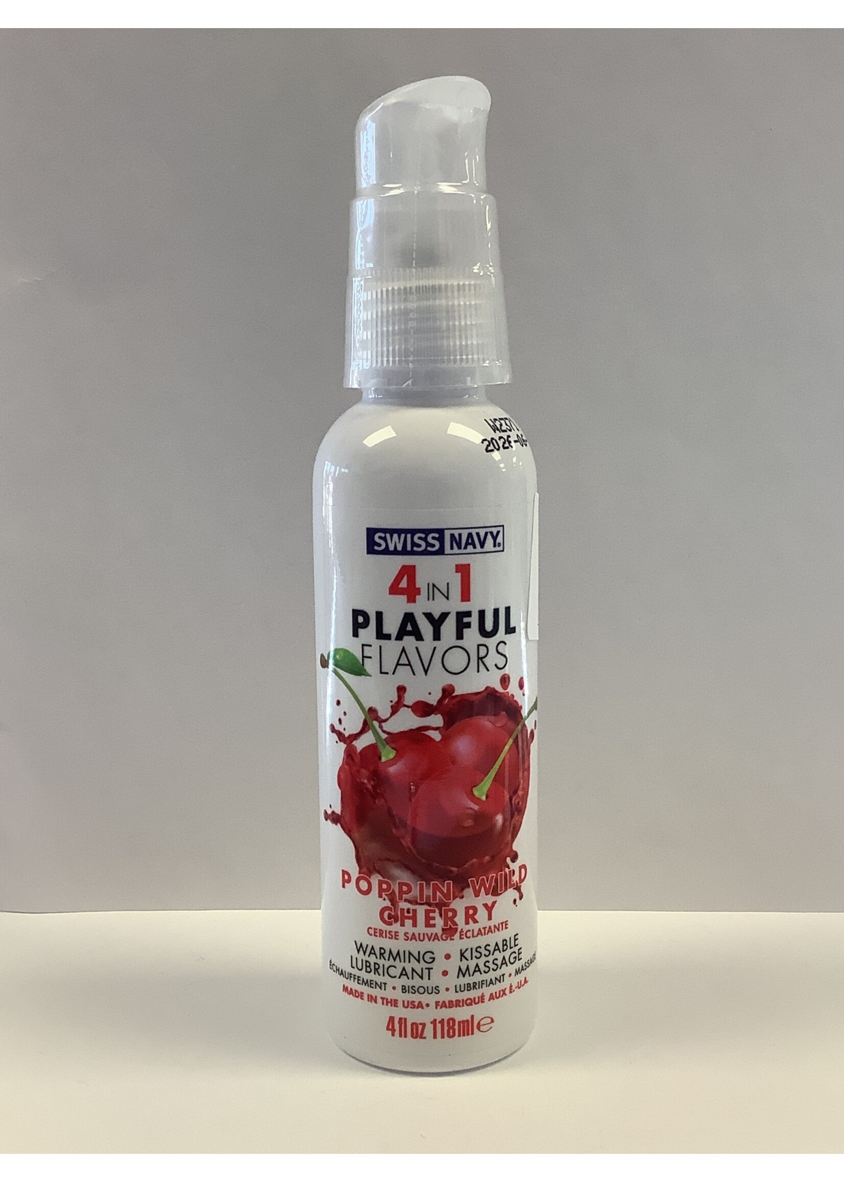 Swiss Navy Swiss Navy 4 in 1 Lubricant 4 oz - Poppin Wild Cherry