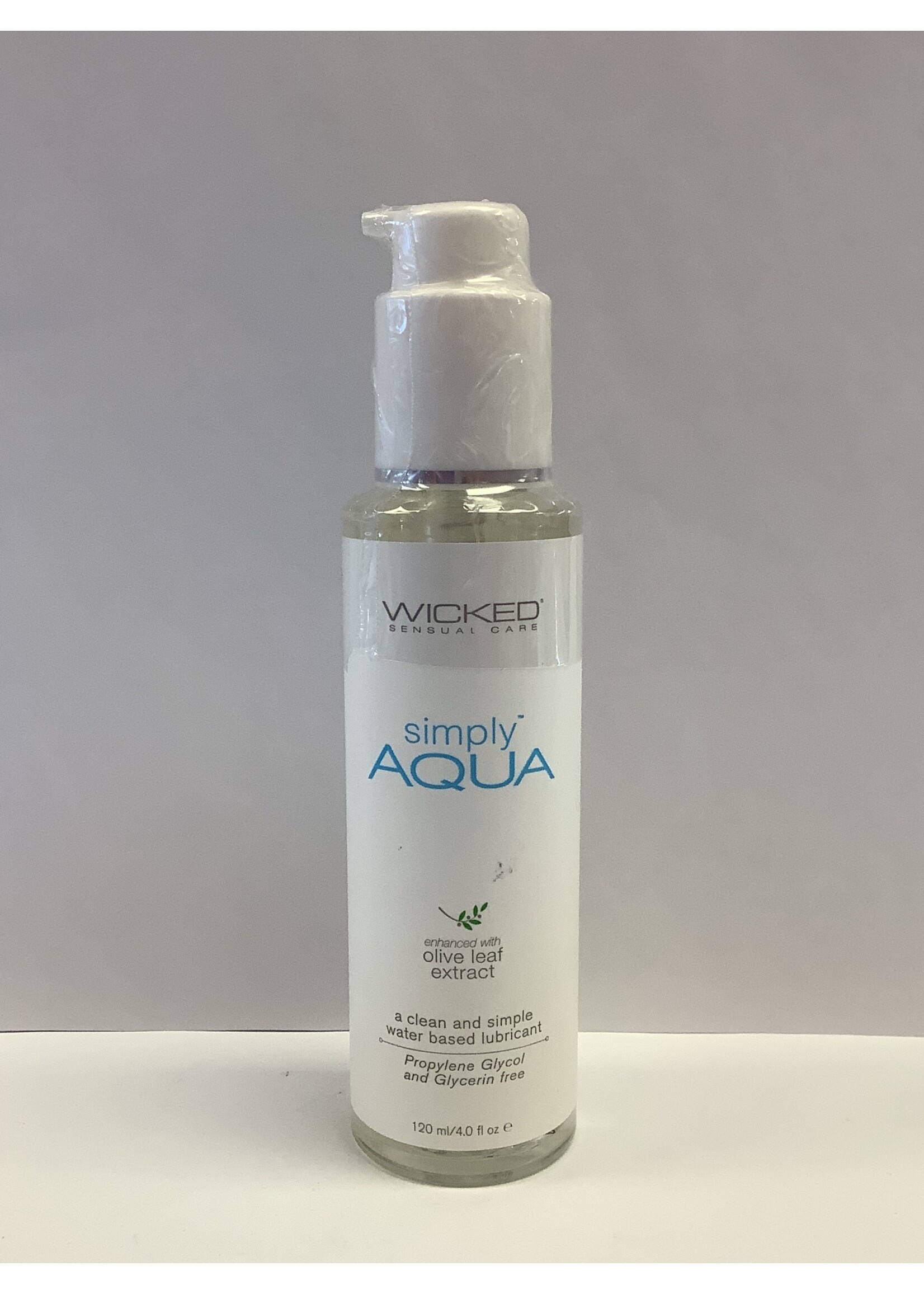 Wicked Sensual Care Wicked Sensual Care Simply Aqua Water Based With Olive Leaf Extract 4 Ounce Bottle