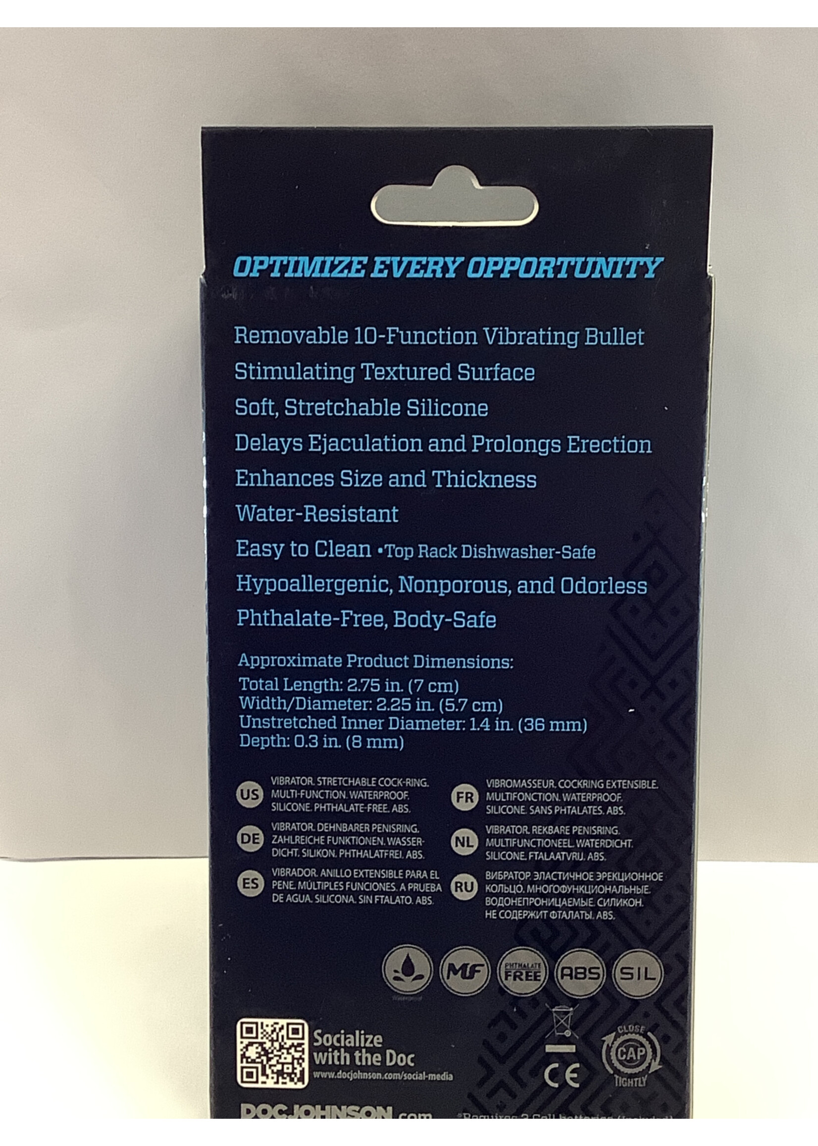 OptiMale OptiMale Vibrating Silicone C Ring - Black