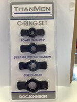Titanmen Titanmen Tools Cock Ring Set - Black