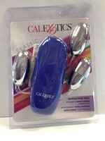 CalExotics Interactive Trio Triple Bullets With Dual Controls Soft Rubber Cote 2.2 Inch Blue