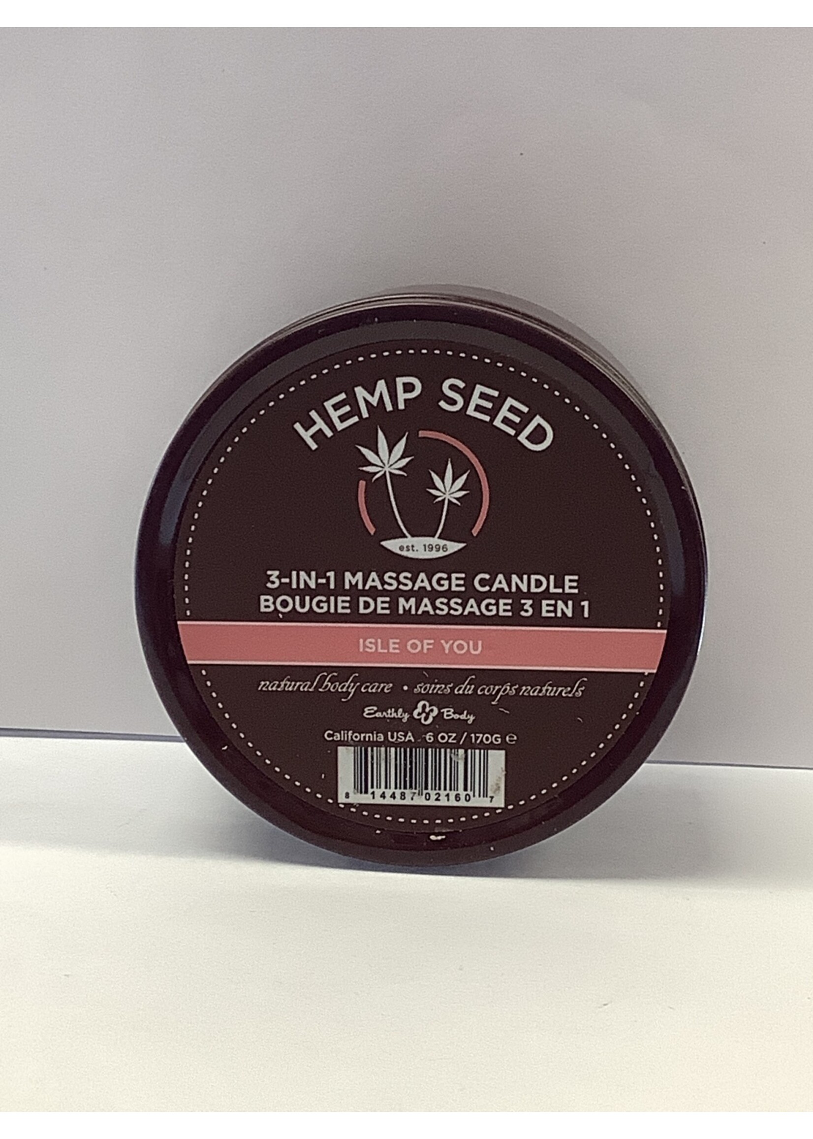 Earthly Body Earthly Body Suntouched Hemp Candle - 6 oz Round Tin Isle of You