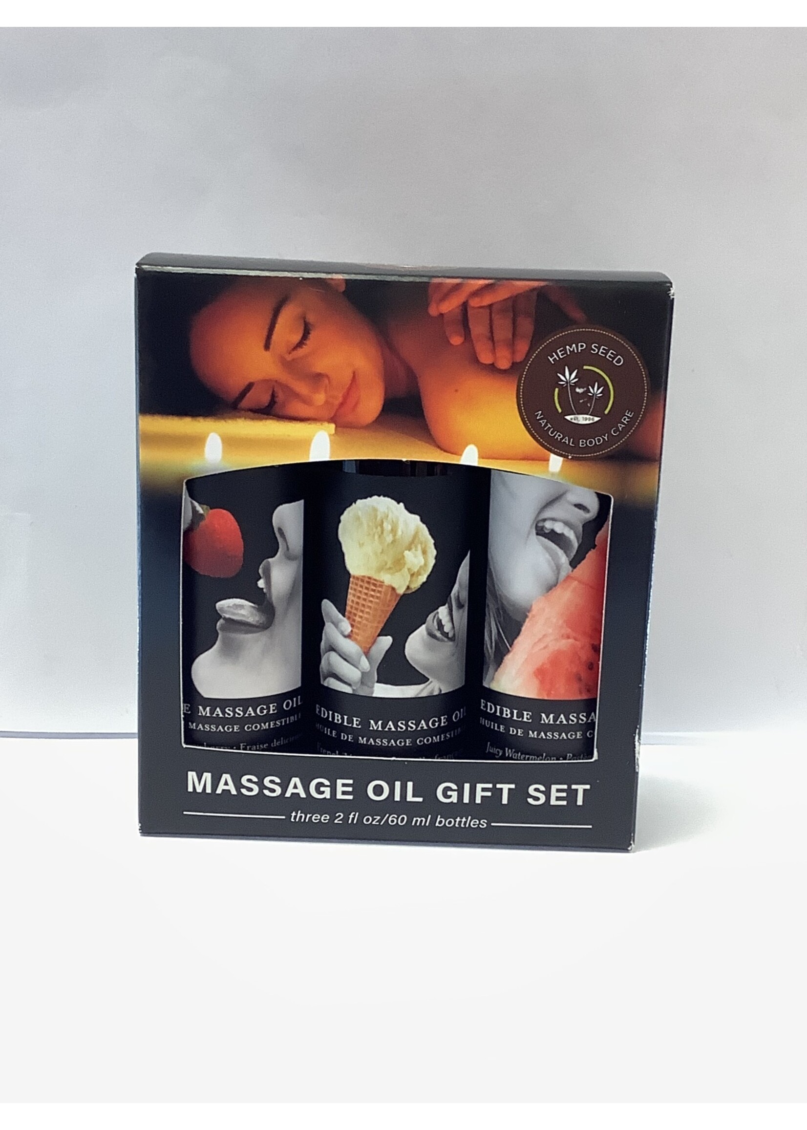 Earthly Body Earthly Body Edible Massage Oil Gift Set - 2 oz Watermelon, Strawberry & Vanilla