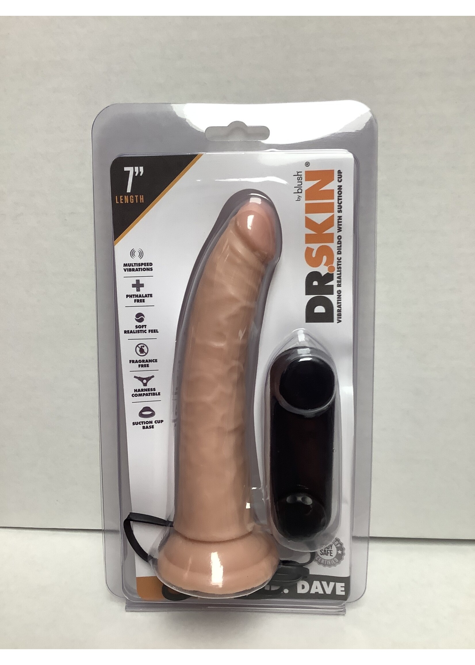 Dr. Skin Blush Dr. Skin Dr. Dave 7" Cock w/Suction Cup - Vanilla