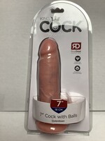King Cock King Cock 7" Cock w/Balls - Flesh