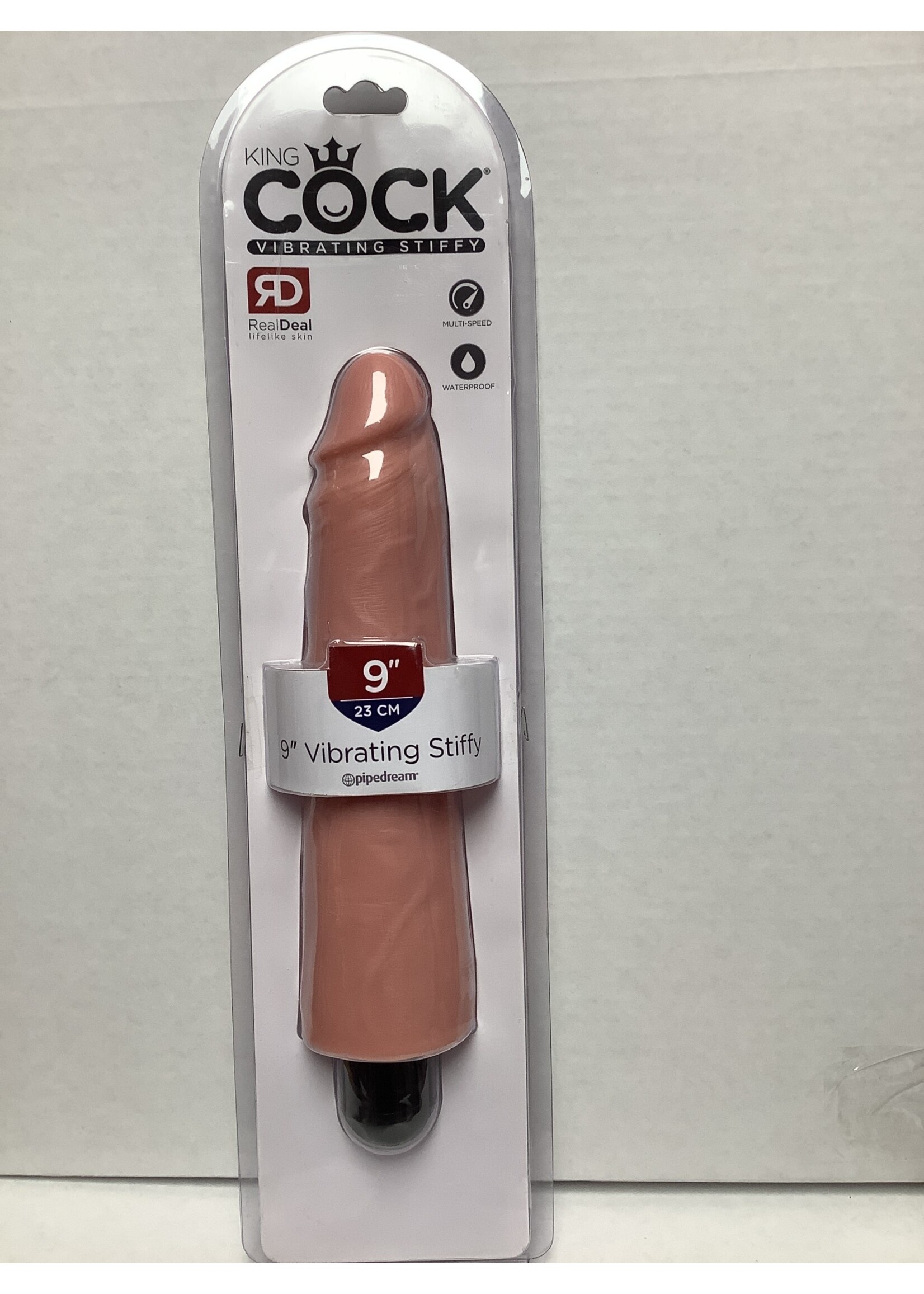 King Cock  9" Vibrating Stiffy - Flesh