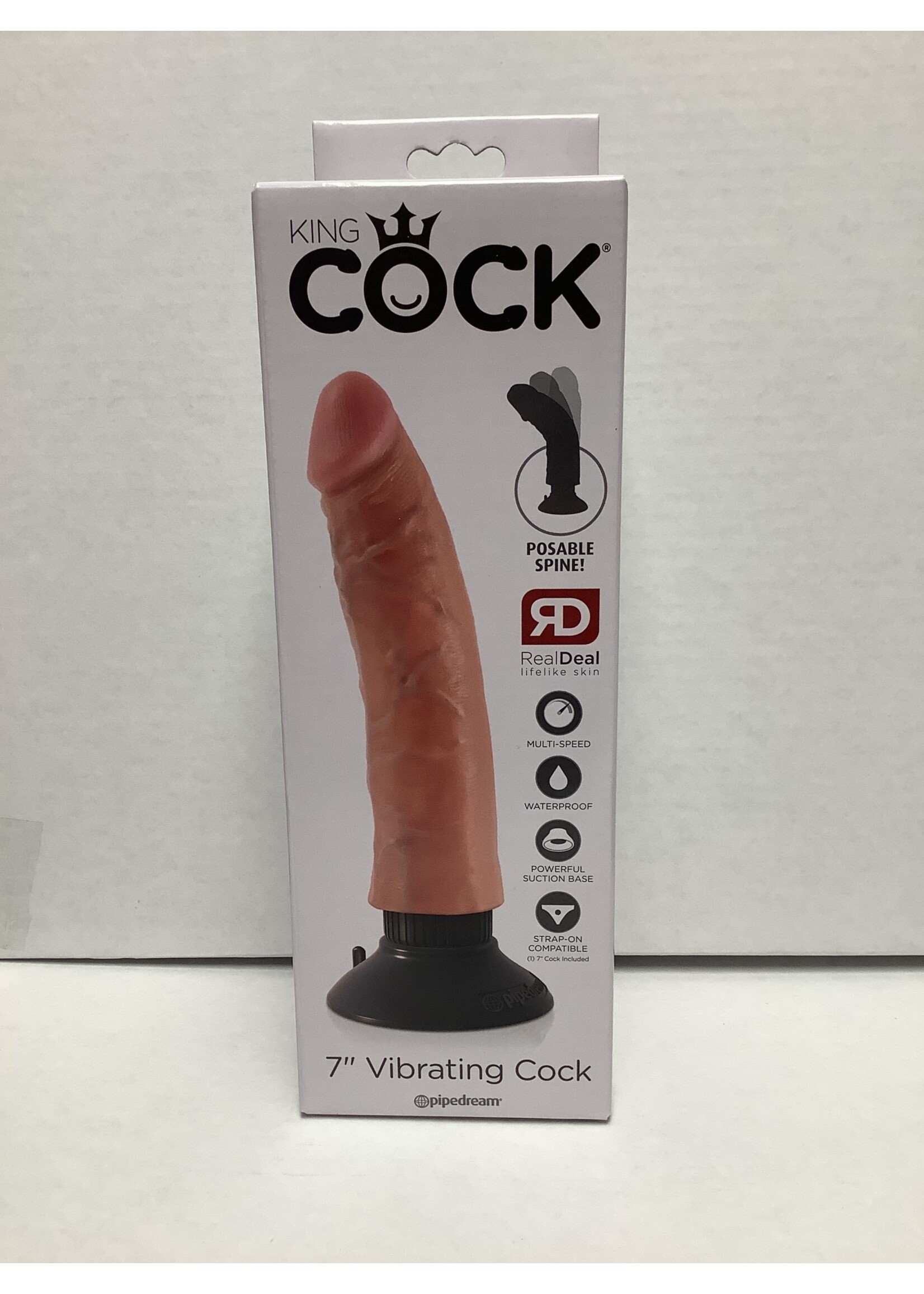 King Cock King Cock 7" Vibrating Cock - Flesh
