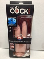 Pipedream Products, Inc. King Cock Plus Triple Density Double Penetrator Dildo 9.5in -Vanilla