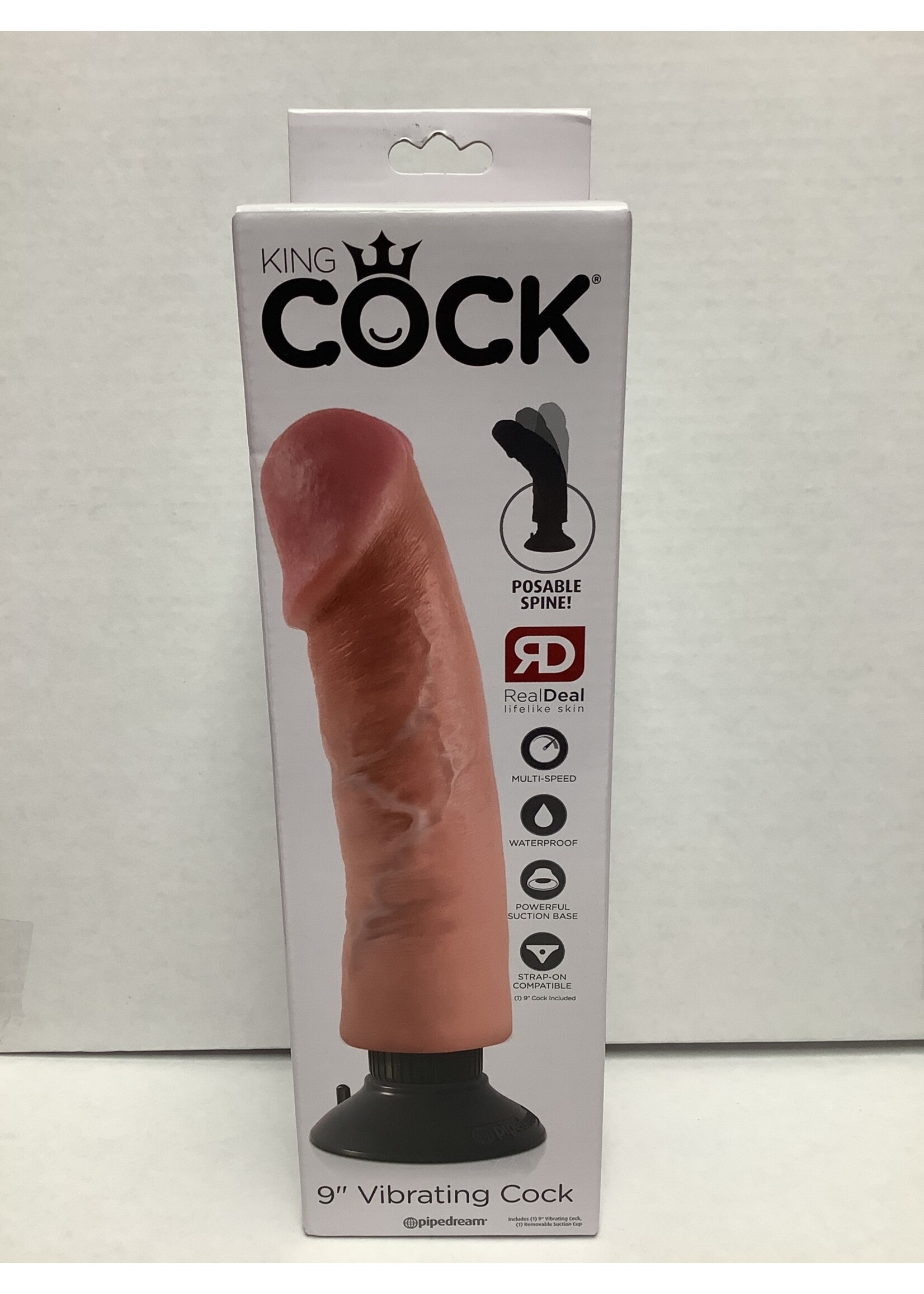 King Cock King Cock 9" Vibrating Cock - Flesh