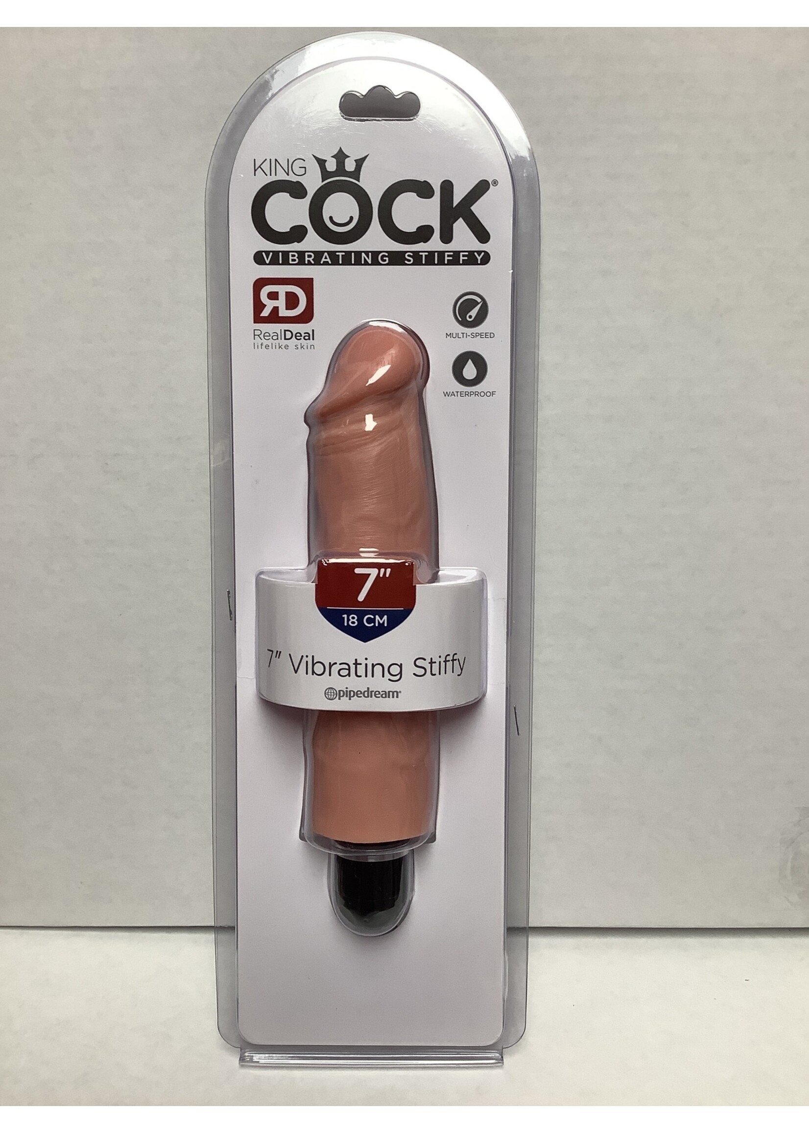 King Cock King Cock  7" Vibrating Stiffy - Flesh