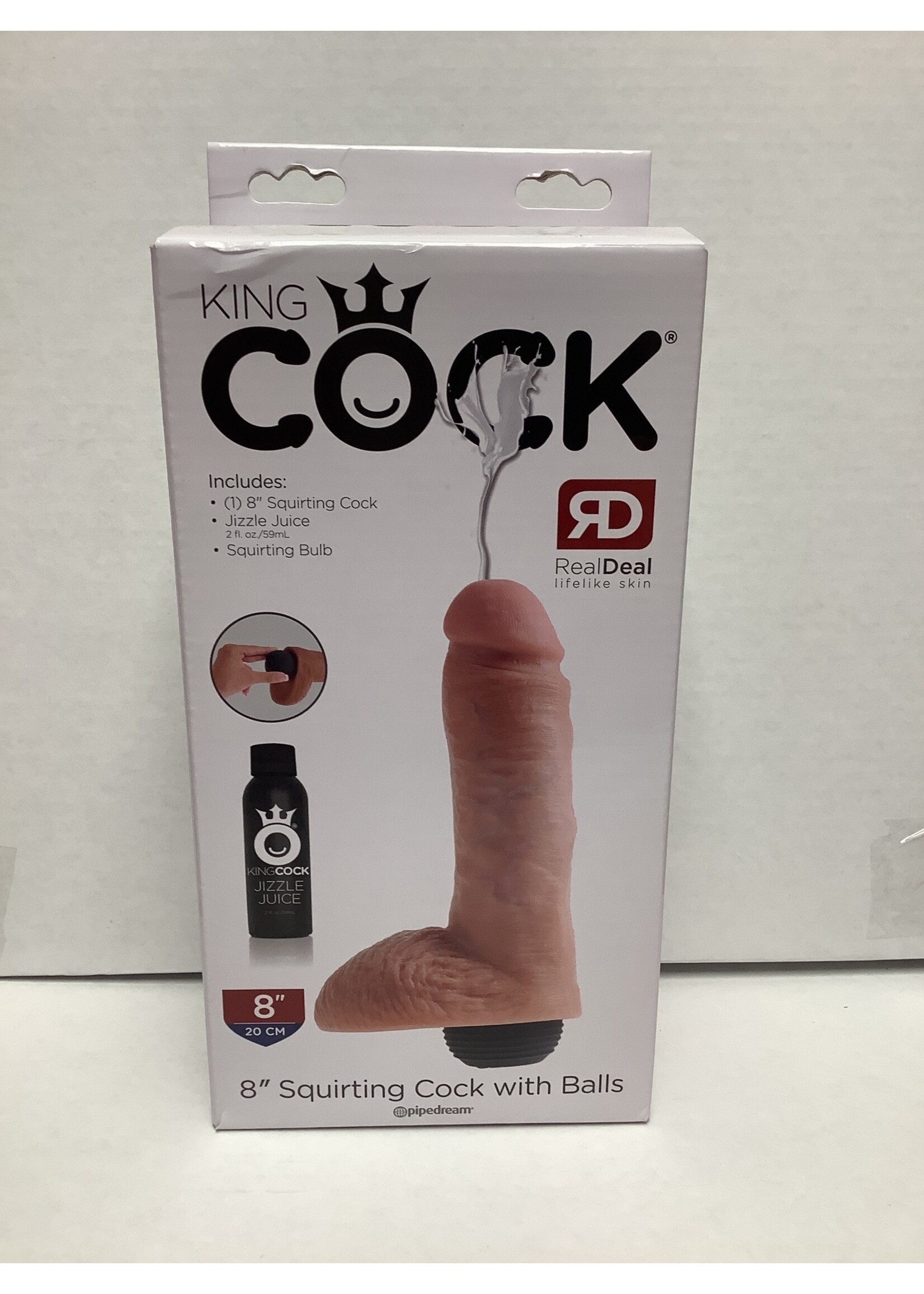 King Cock 8" squirting cock with balls
