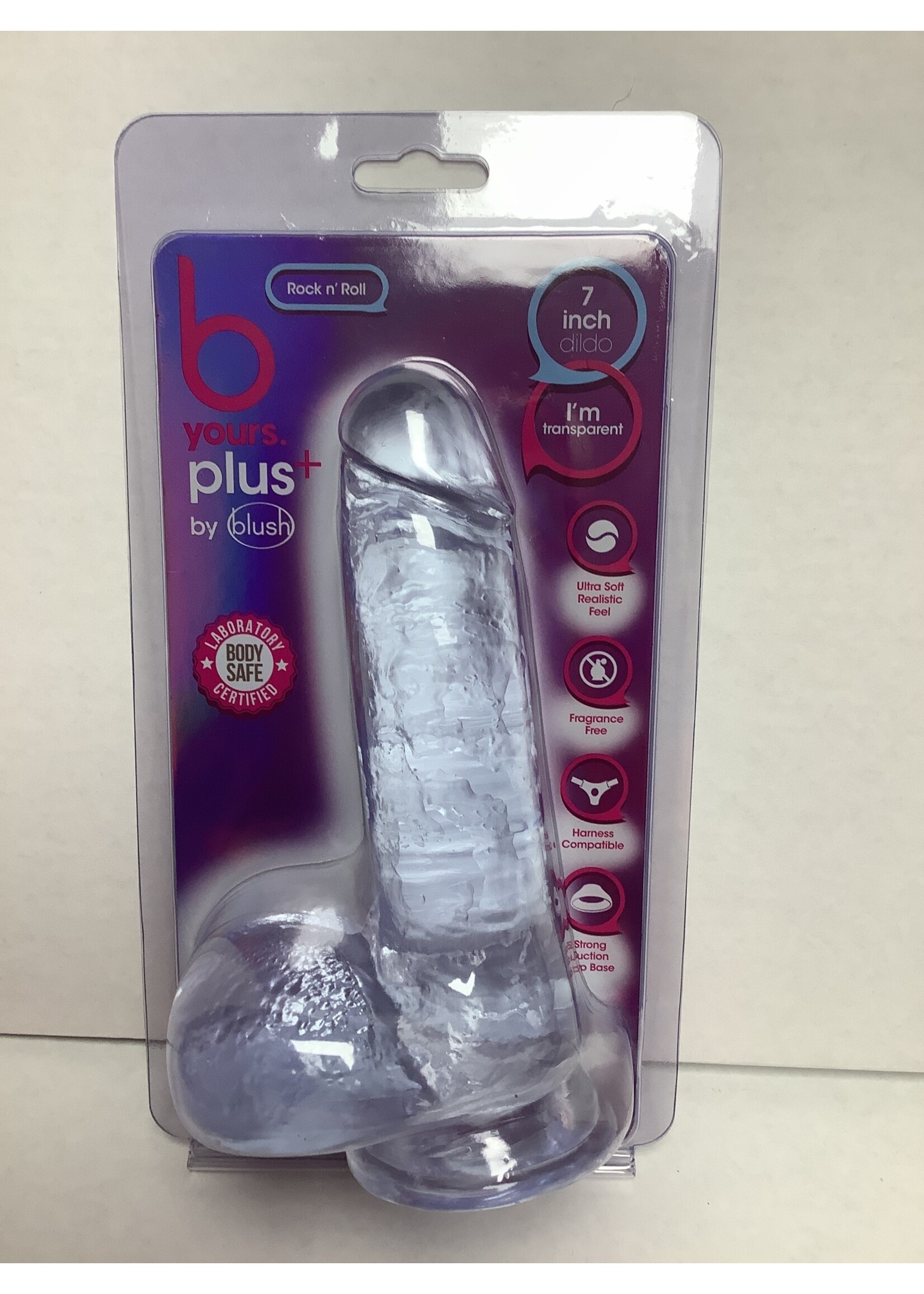 B Yours Plus Blush B Yours Plus 7" Rock n Roll Dildo - Clear