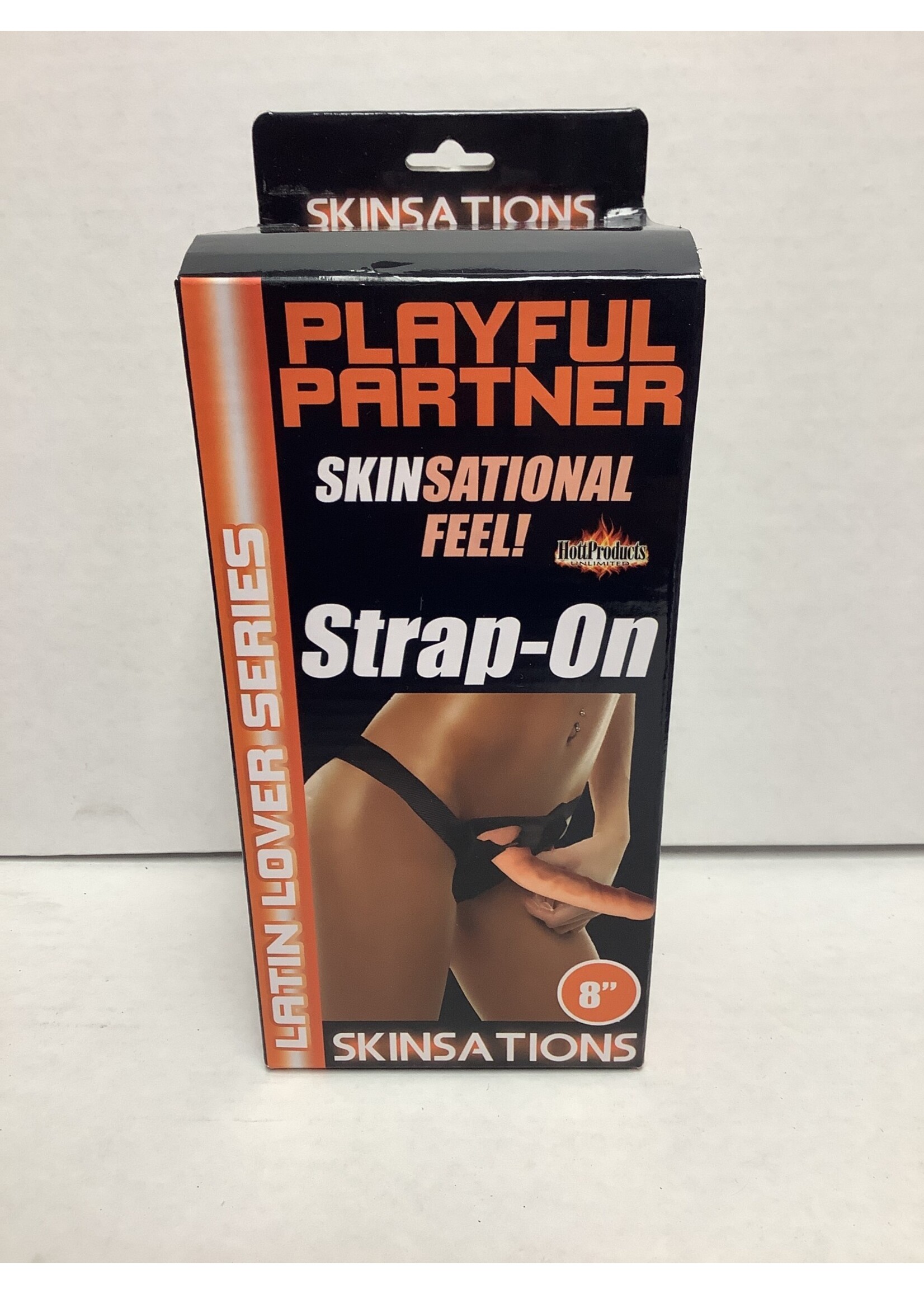 Skinsations Skinsations Latin Lover Playful Partner 8" Strap On Dildo w/Harness
