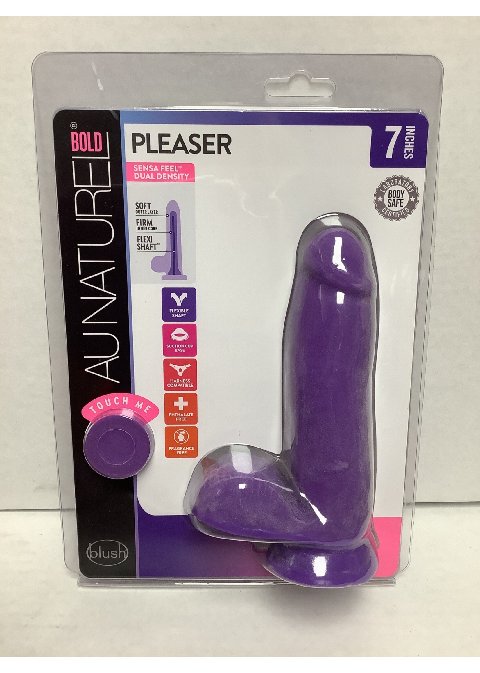 Blush Novelties Au Naturel Bold Pleaser Dildo 7  inch Suction Cup Non Vibrating