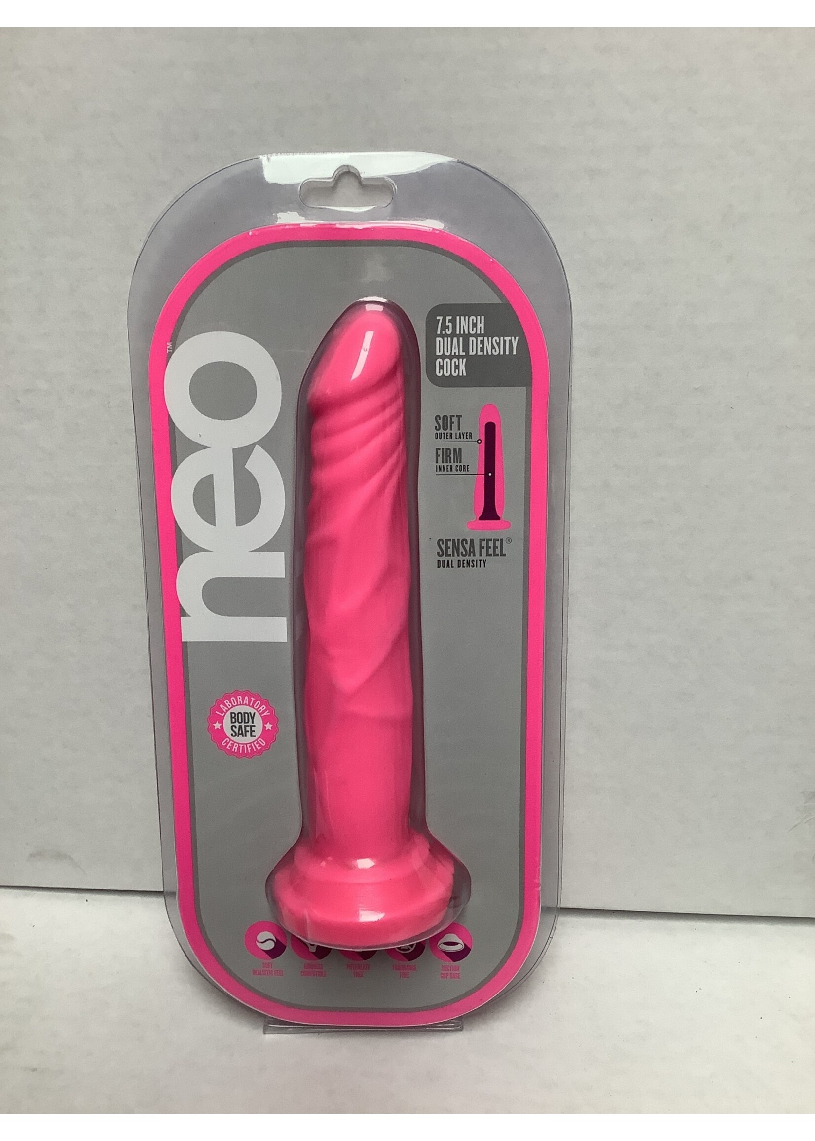 Neo Blush Neo 7.5" Dual Density Cock - Neon Pink