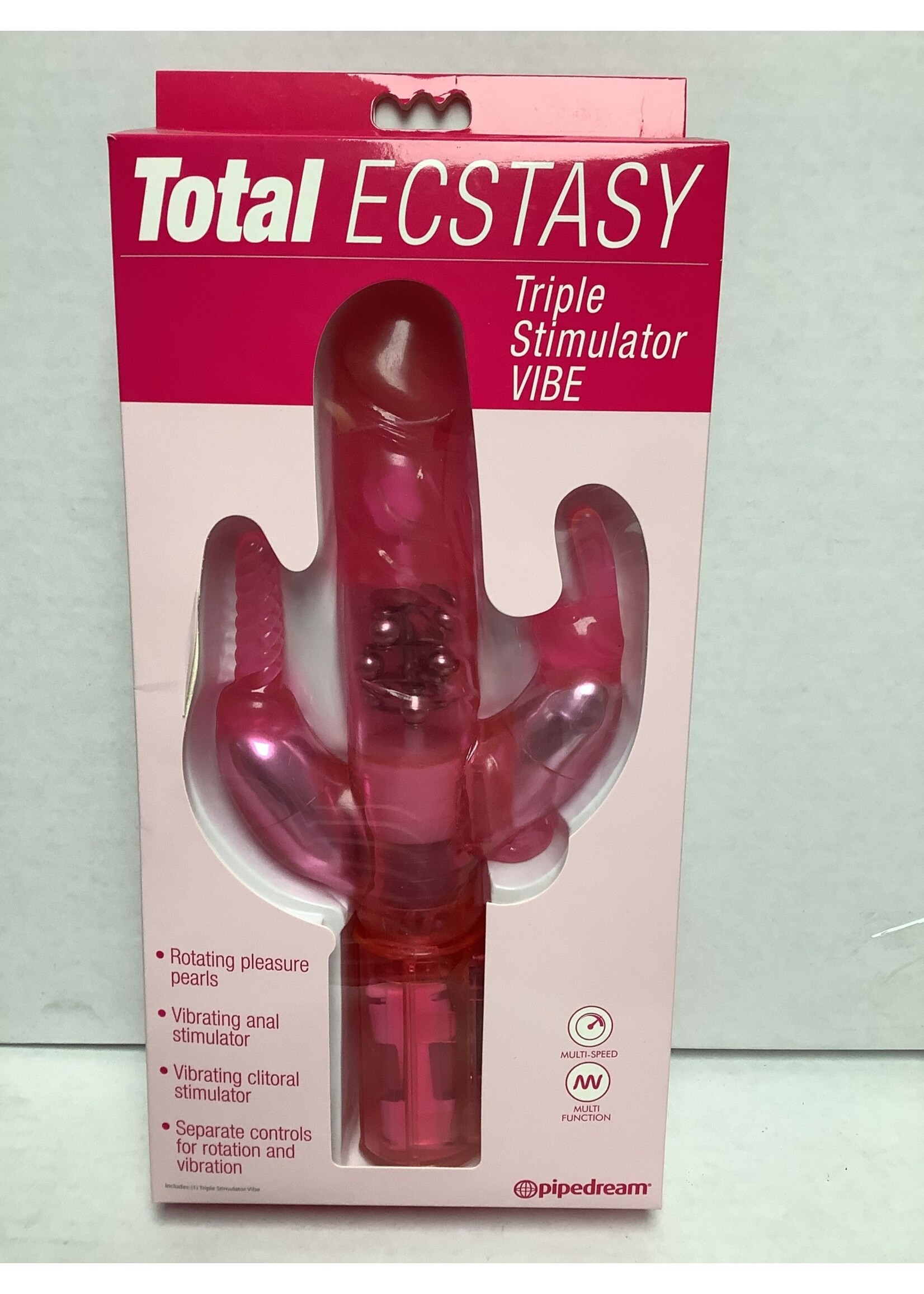 Pipedream Products Total Ecstasy Triple Stimulator Vibe - Pink