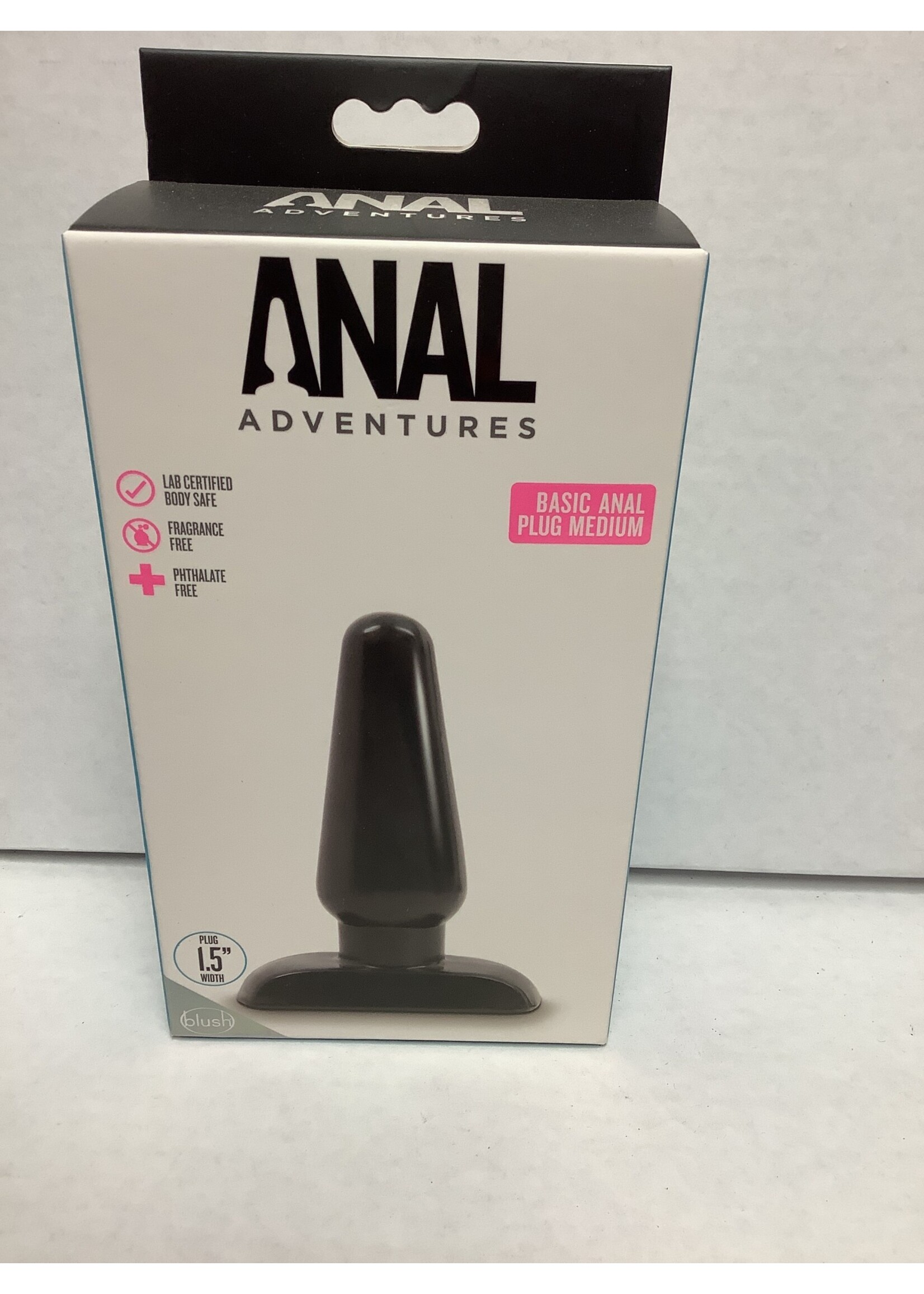 Anal Adventures Blush Anal Adventures Basic Anal Plug - Medium Black