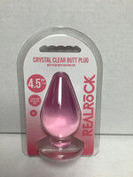 RealRock Shots RealRock Crystal Clear 4.5" Anal Plug - Pink