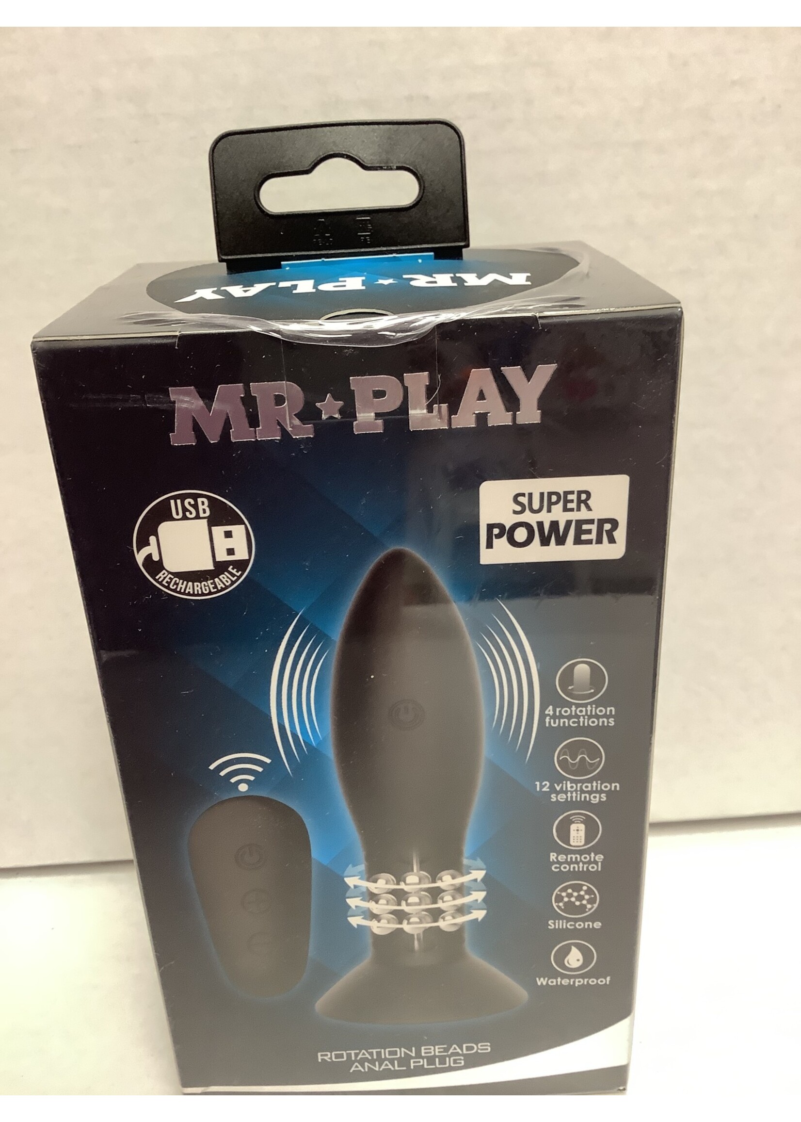 Mr. Play Mr. Play Rotating Bead Butt Plug - Black