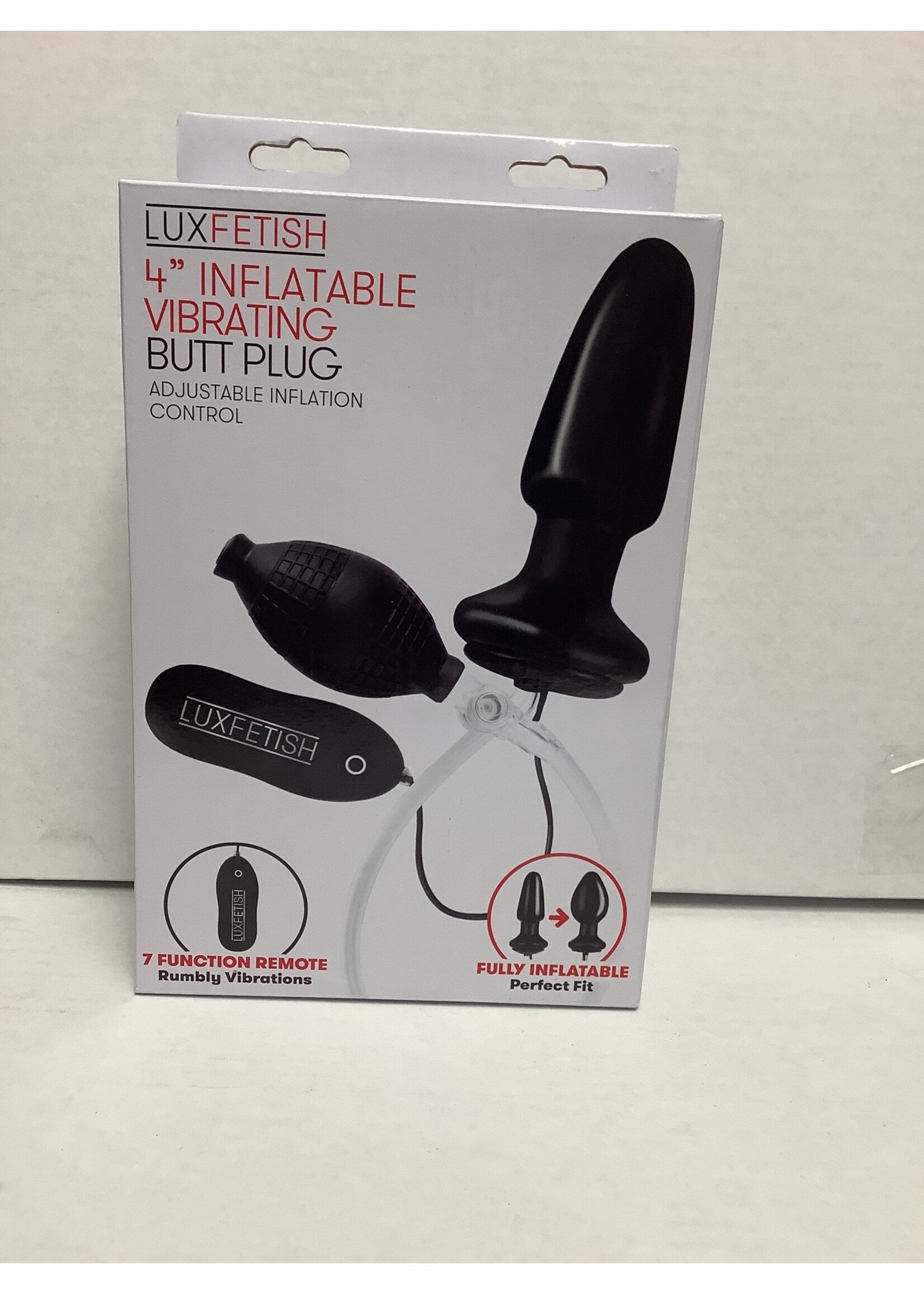 Lux Lux Fetish 4" Inflatable Vibrating Butt Plug