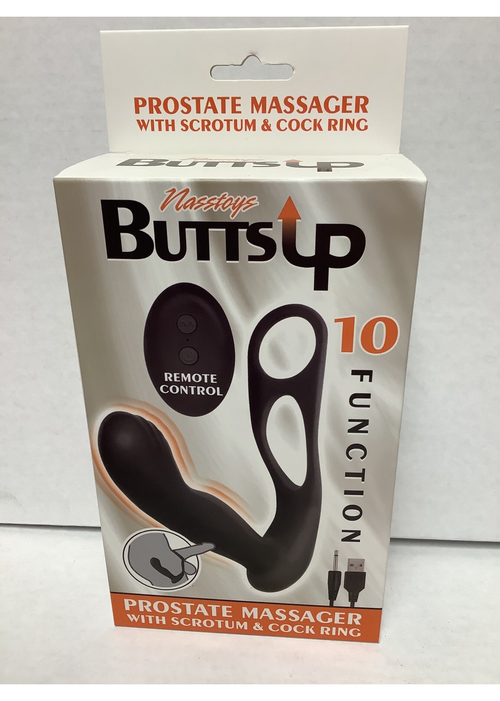 Butts Up Butts Up Prostate Massager w/Scrotum & Cockring - Black