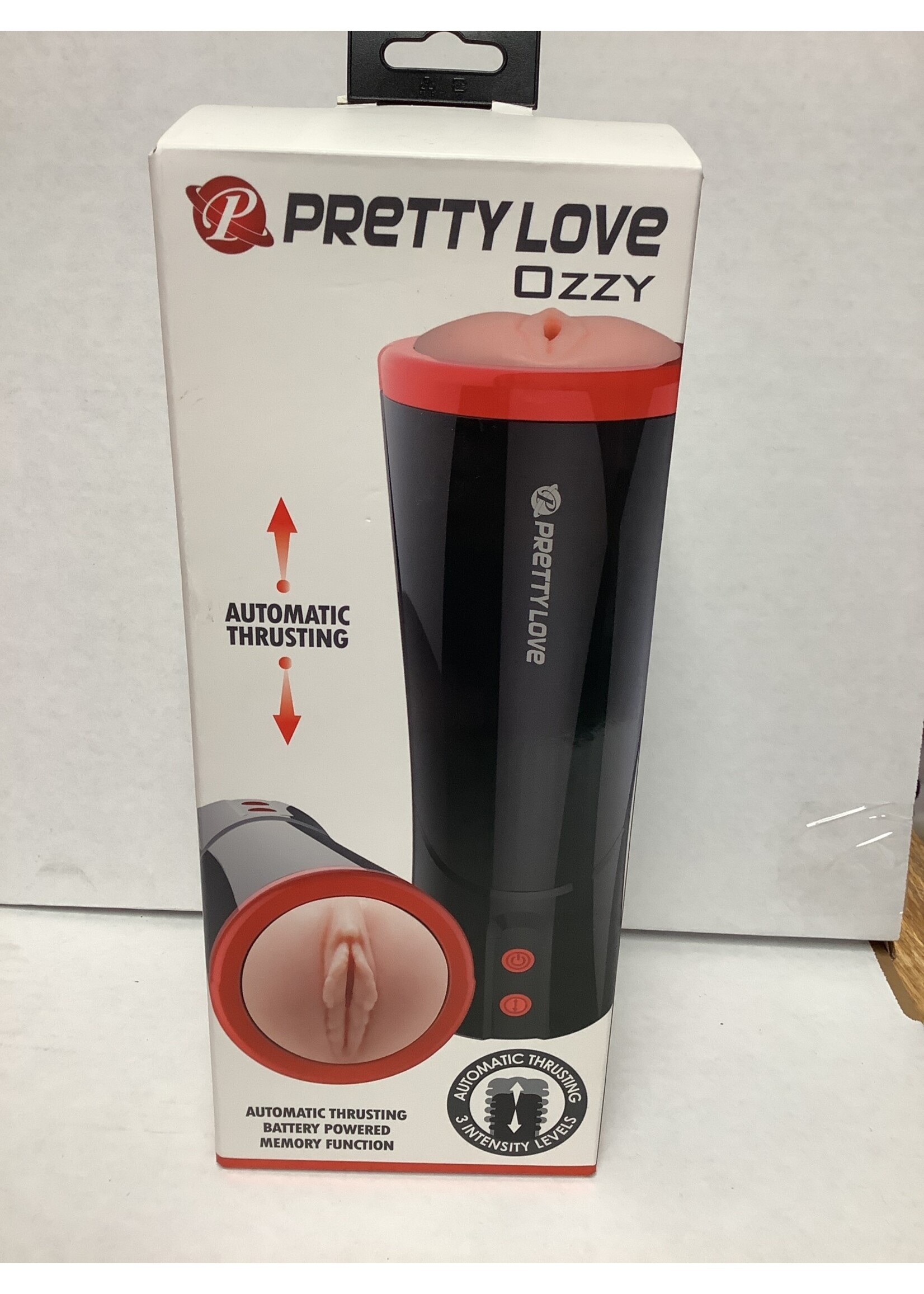 Pretty Love Pretty Love Ozzy Thrusting Male Masturbator w/Flesh Sleeve - Black