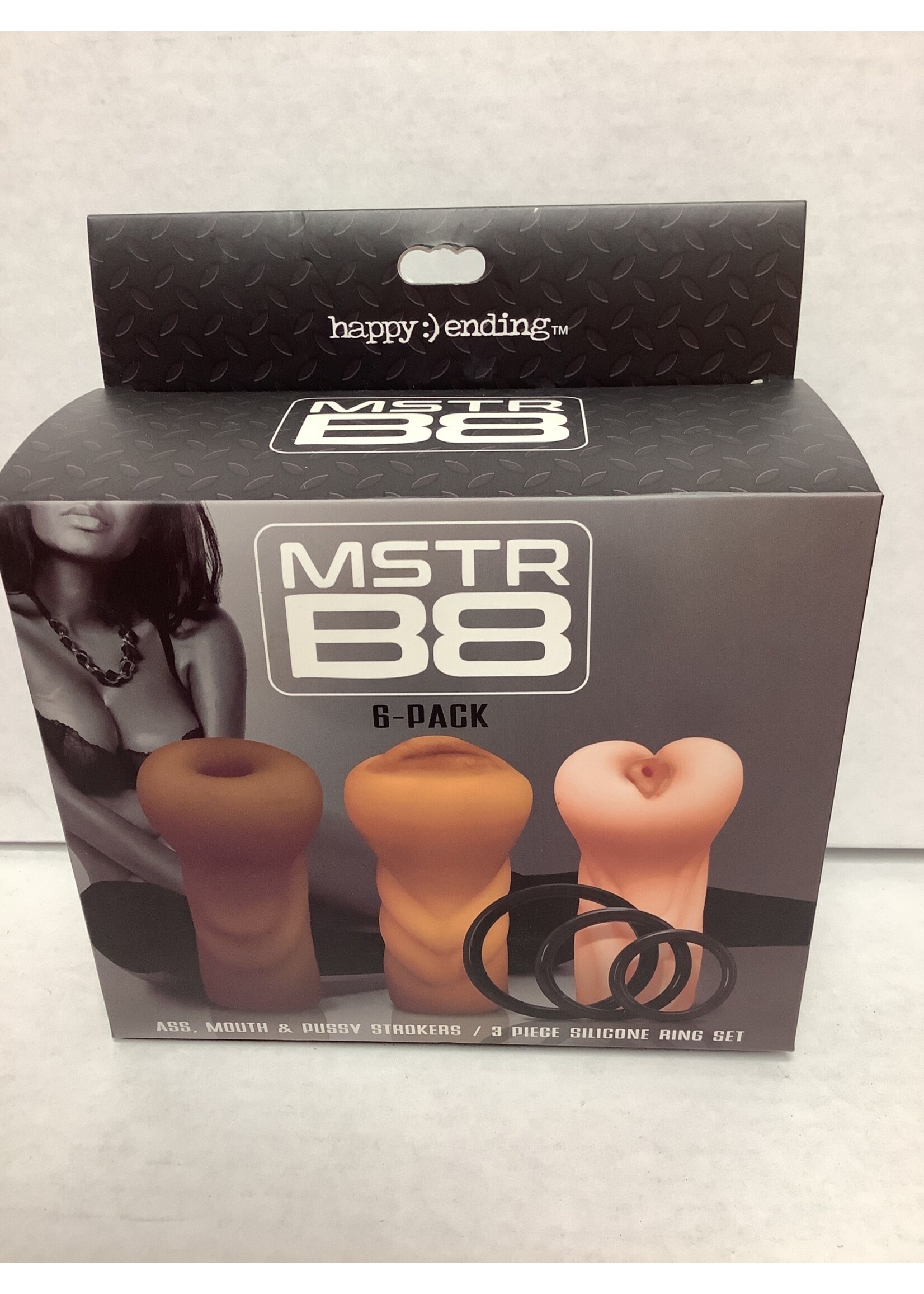 Happy Ending MSTR B8 Stroker Set w/C-Rings - Assorted Pack of 3
