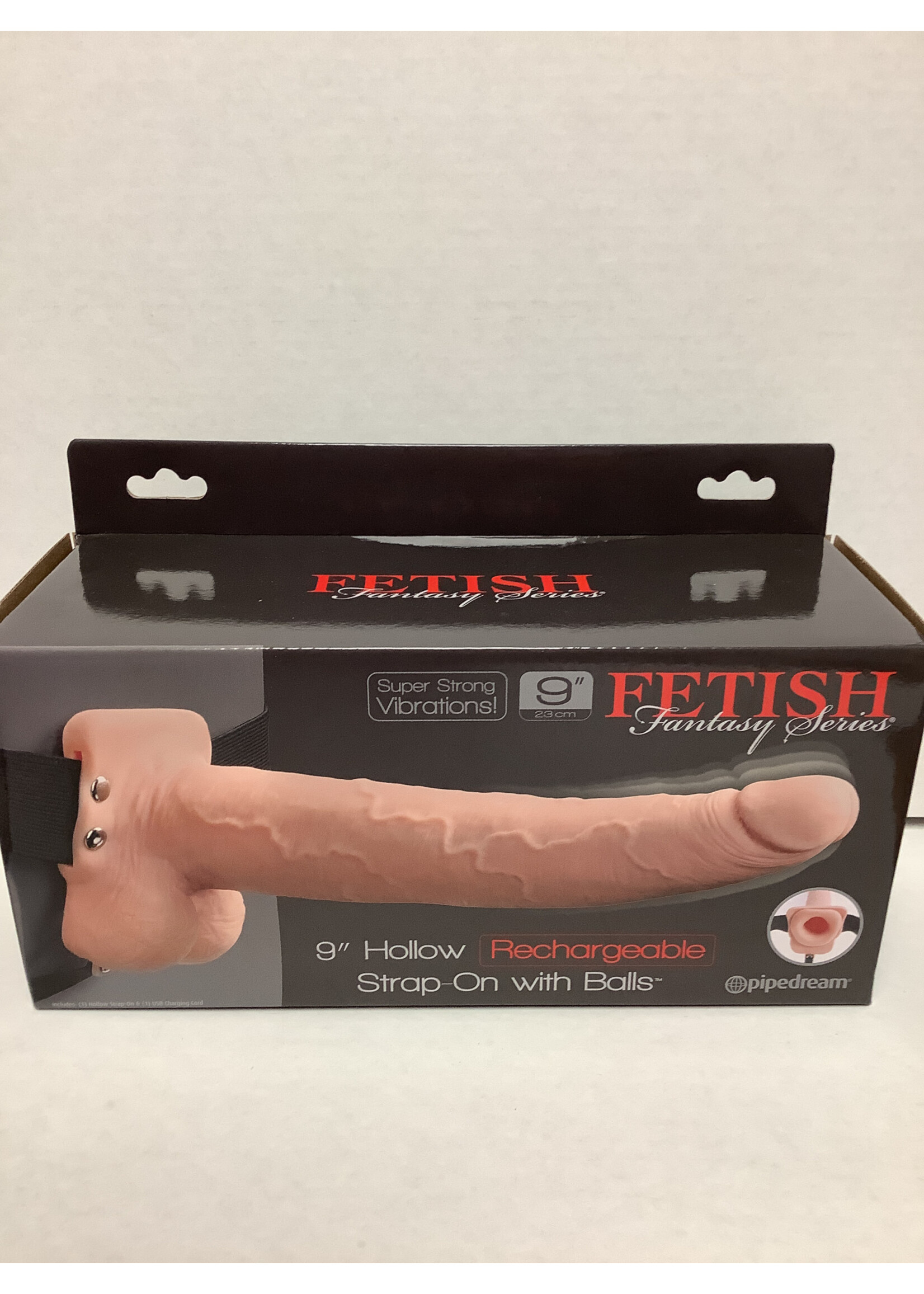 Fetish Fantasy Series Fetish Fantasy Series 9" Hollow Rechargeable Strap On w/Balls - Flesh