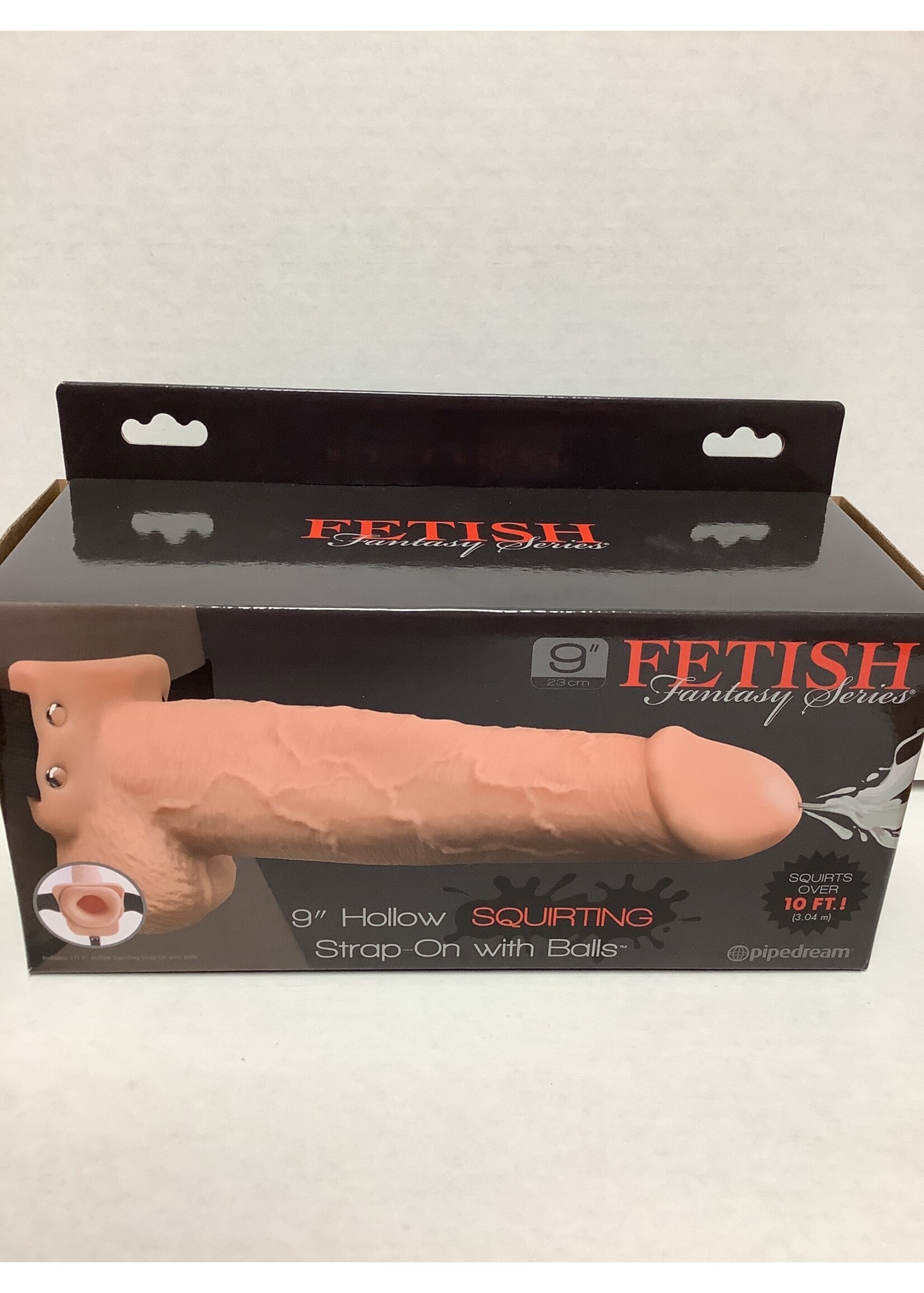Fetish Fantasy Series Fetish Fantasy Series 9" Hollow Squirting Strap On w/Balls - Flesh