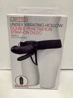 Lux Lux Fetish Unisex Vibrating Hollow Double Penetration Strap On Dildo