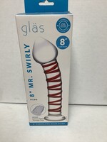 glas Glas 8" Mr. Swirly Glass Dildo - Red