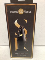 Secret Kisses Secret Kisses 4.5" Handblown Wide Glass Plug - Black/Gold