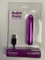 Power Bullet Bullet Point Rechargeable Bullet - 10 Functions Purple