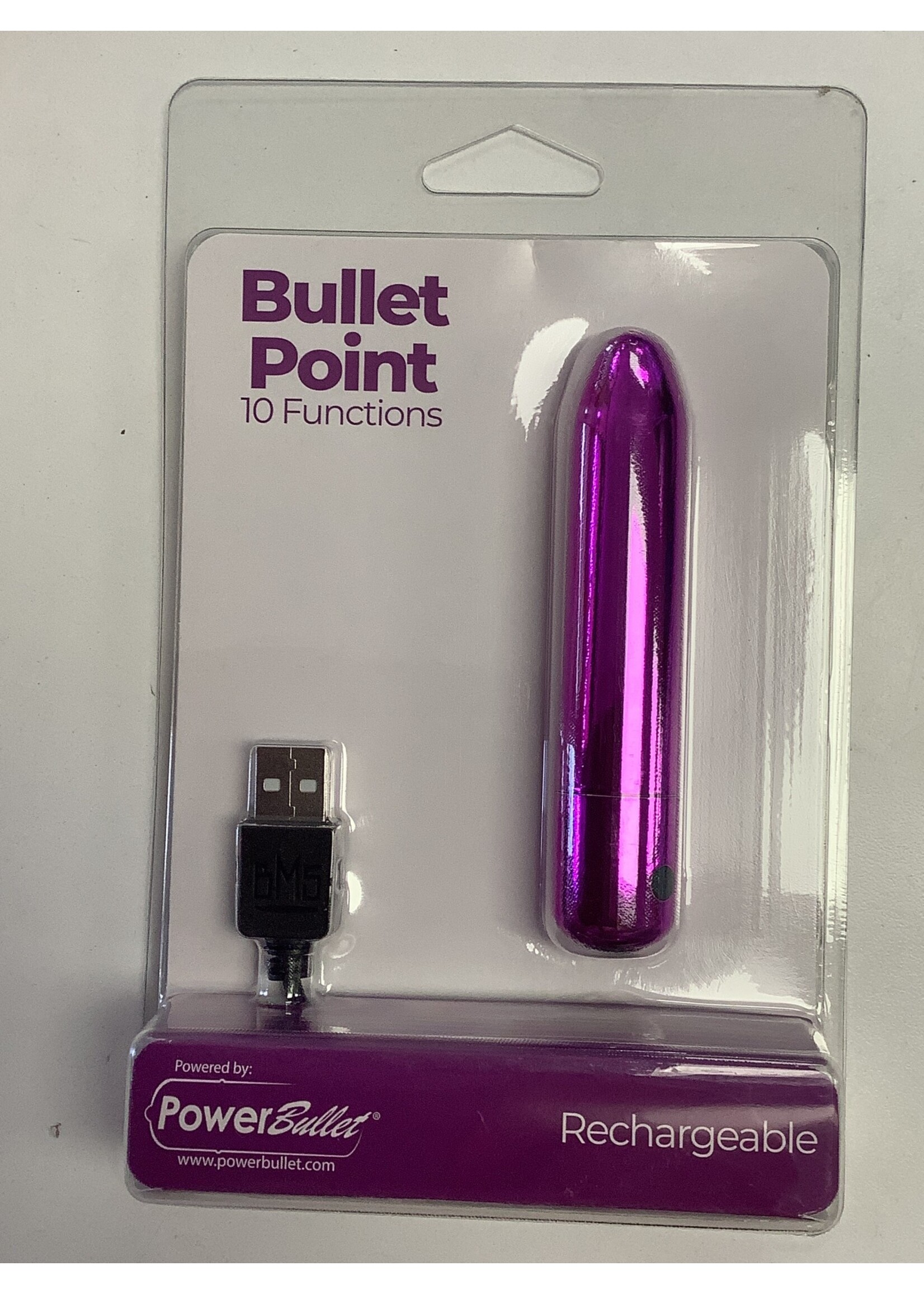 Power Bullet Bullet Point Rechargeable Bullet - 10 Functions Purple