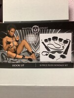Master Series Master Series Hook Up 10 pc Plush Bondage Set - Black