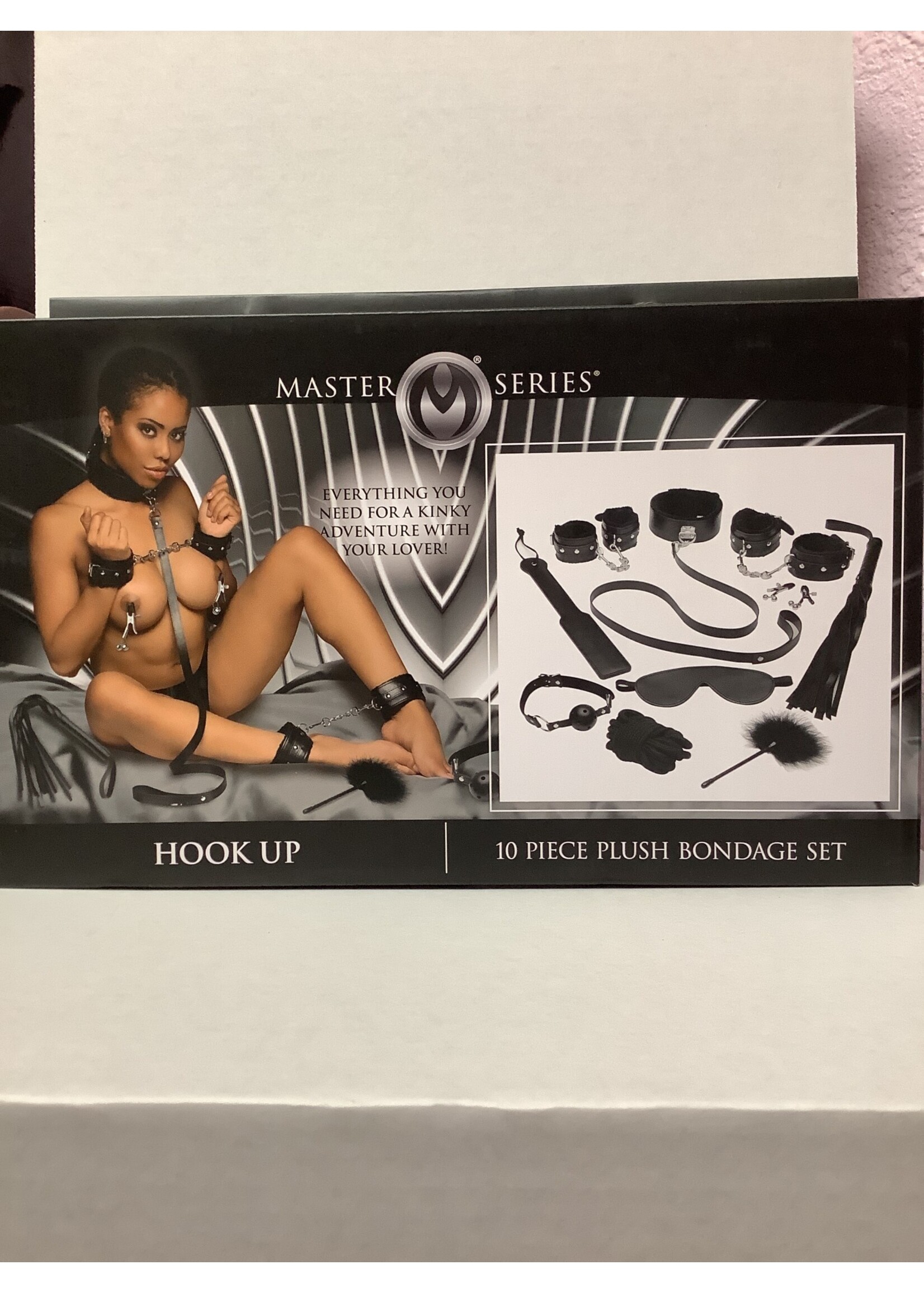 Master Series Master Series Hook Up 10 pc Plush Bondage Set - Black